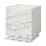 Matteo Solid White Marble Square Side Table - Central Designs