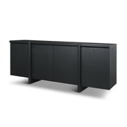 Rowan Black Oak Wood Closed 4 Door Sideboard - Central Designs