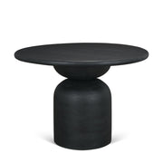 Atlas 42" Black Wood Stacked Pedestal Base Round Dining Table - Central Designs
