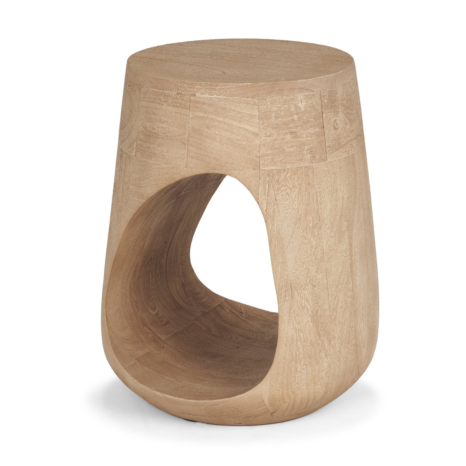 Cove Light Brown Sculptural Open Side Table - Central Designs