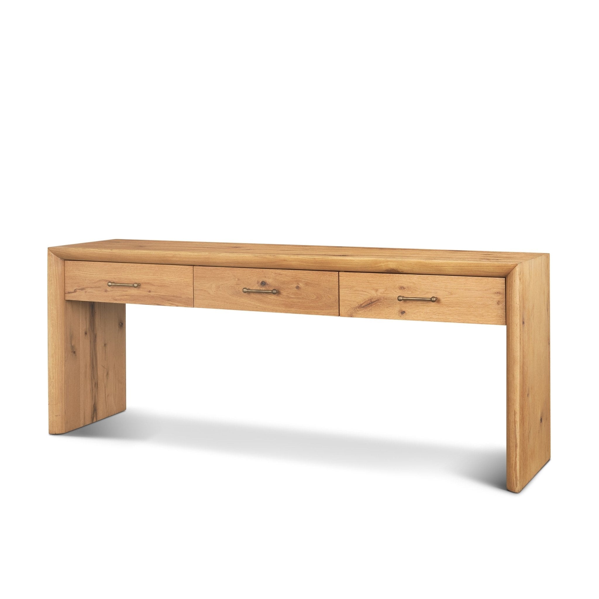 Belford 72" Light Brown Oak Wood Console Table - Central Designs
