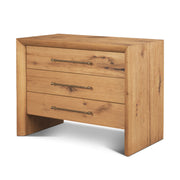 Belford 3 - Drawer Light Brown Oak Wood Closed Nightstand - Central Designs