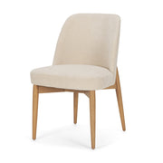 Abbie Curved Back Oatmeal Fabric Dining Side Chair - Central Designs