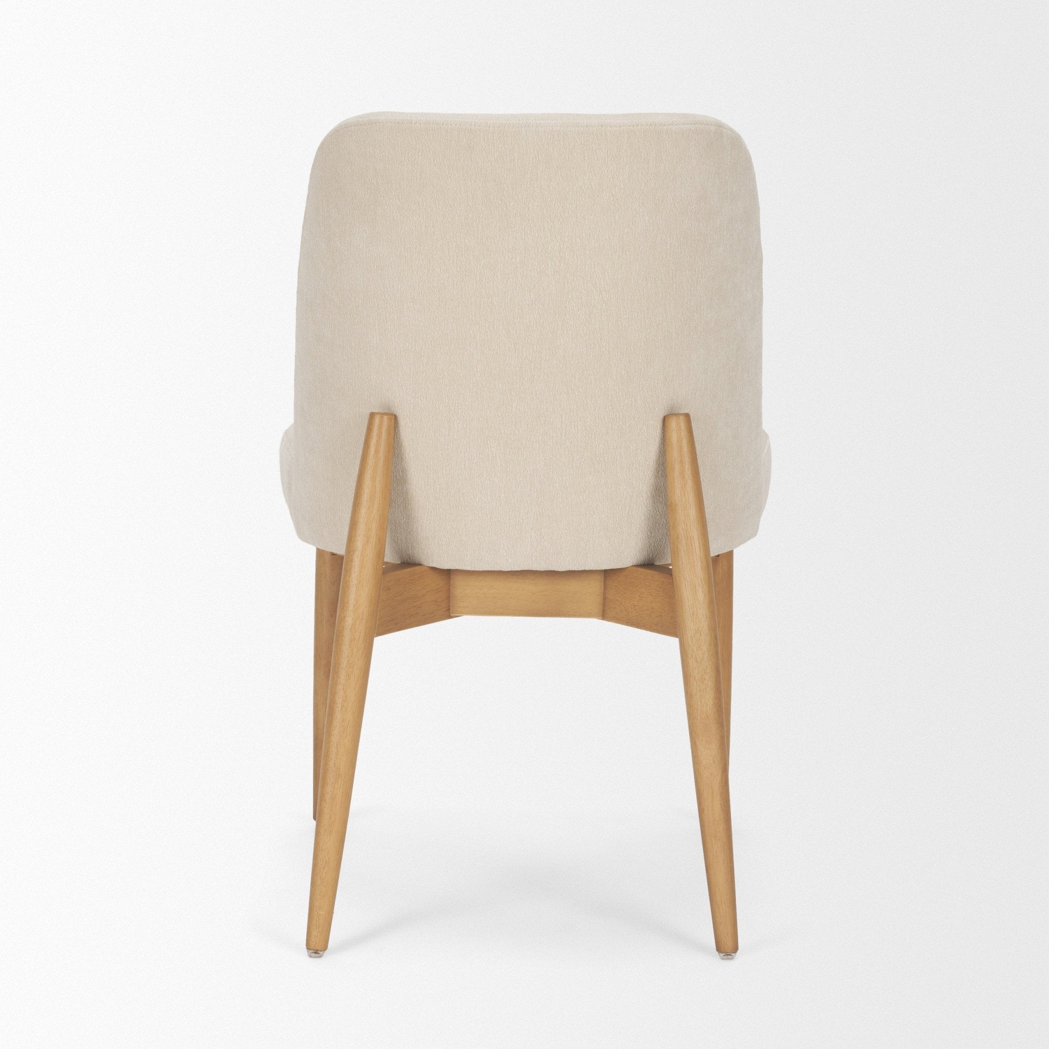 Abbie Curved Back Oatmeal Fabric Dining Side Chair - Central Designs