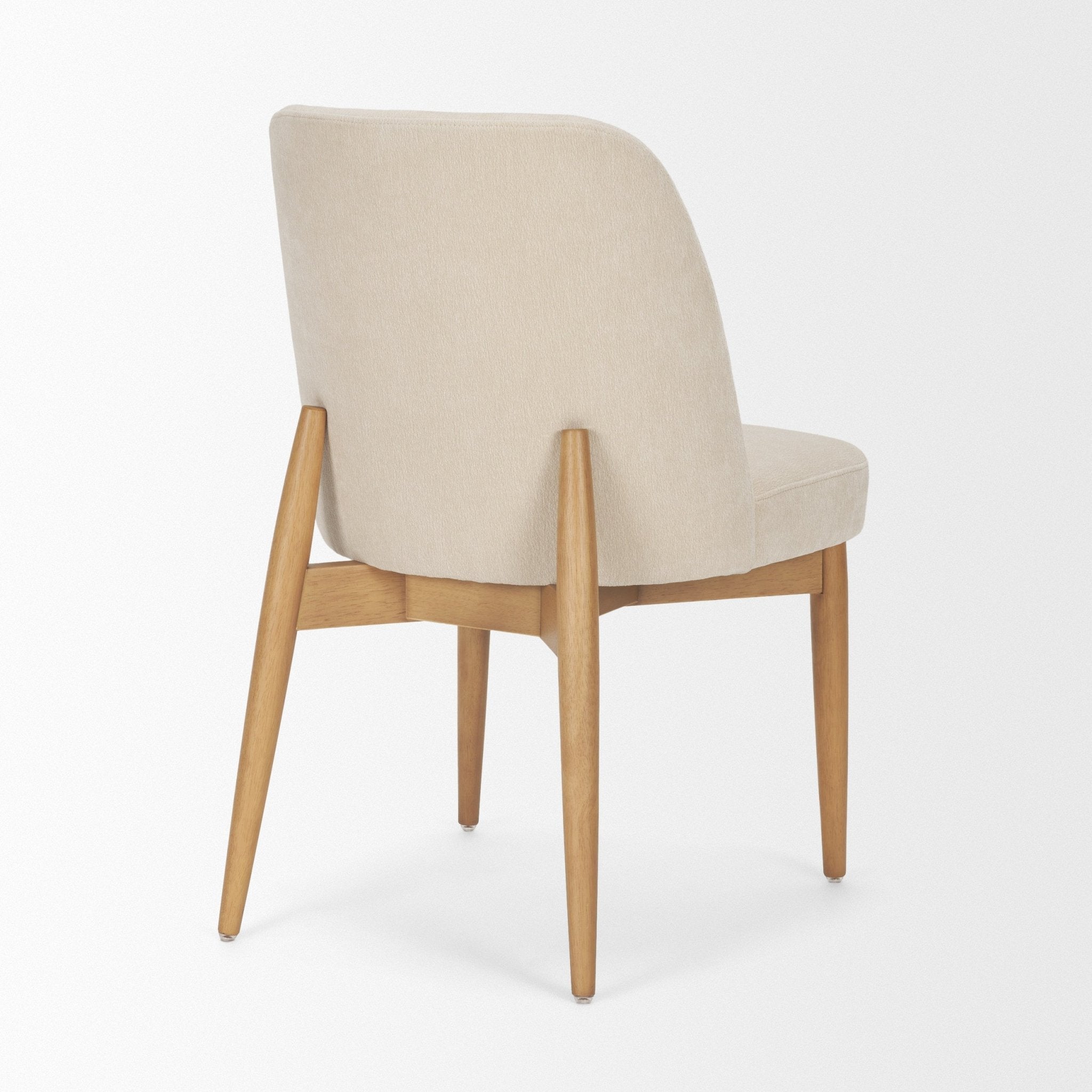 Abbie Curved Back Oatmeal Fabric Dining Side Chair - Central Designs