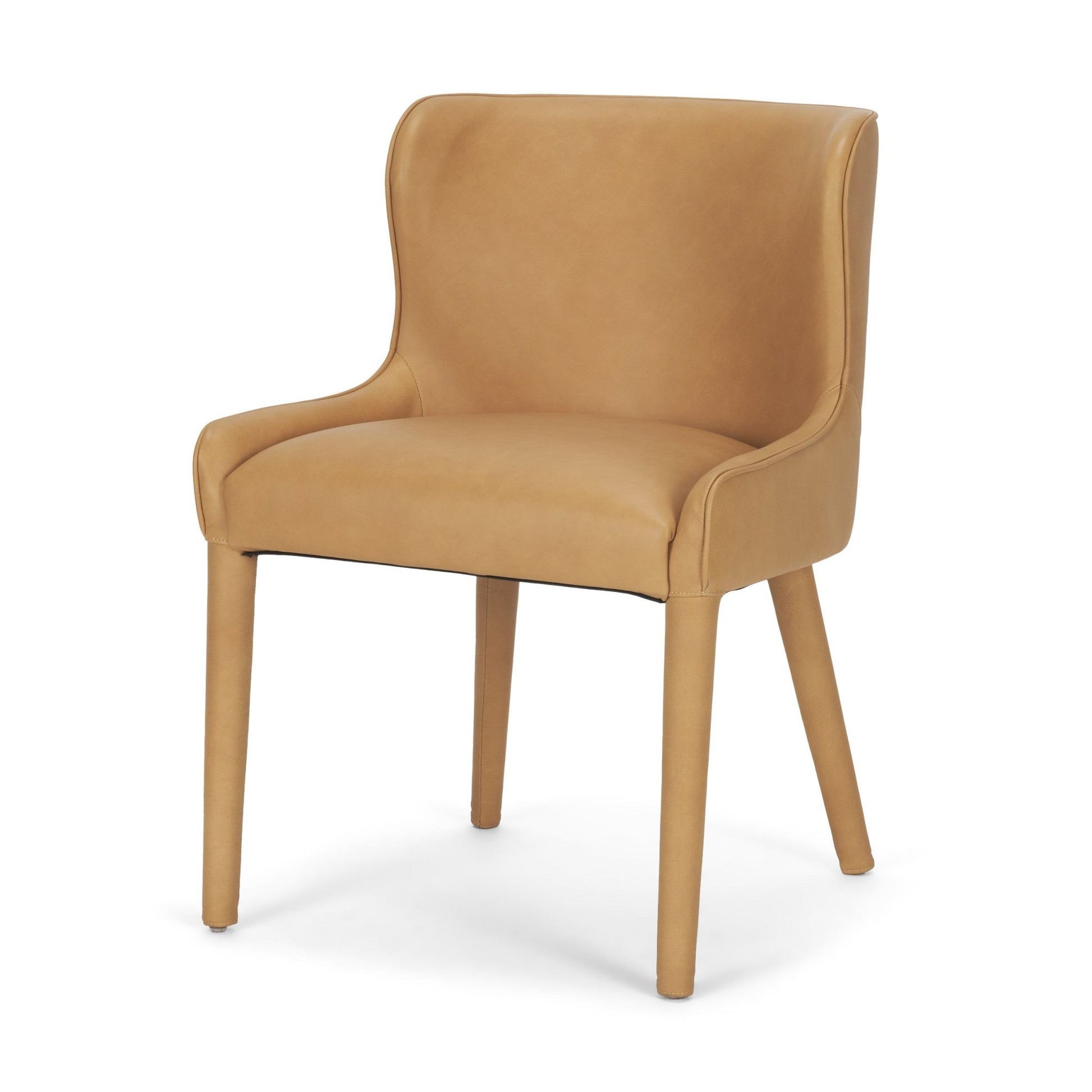 Nolan Slope Tan Leather Dining Chair - Central Designs