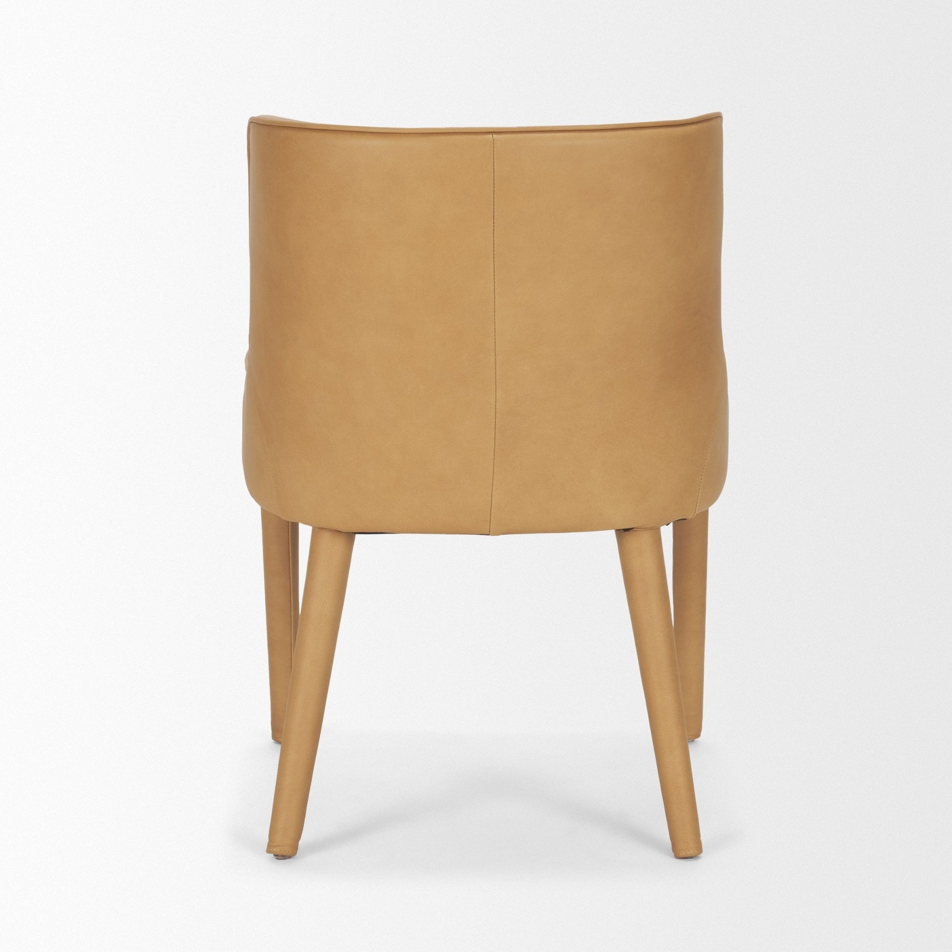 Nolan Slope Tan Leather Dining Chair - Central Designs