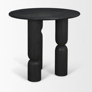 Sonel Matte Black Wood Pedestal Foyer Table - Central Designs