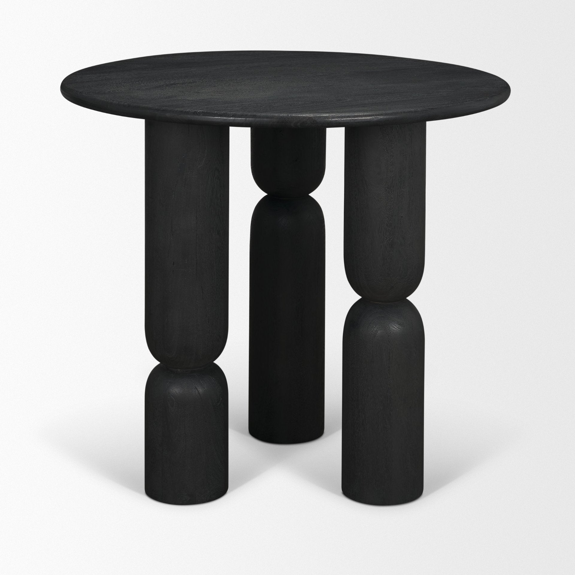 Sonel Matte Black Wood Pedestal Foyer Table - Central Designs