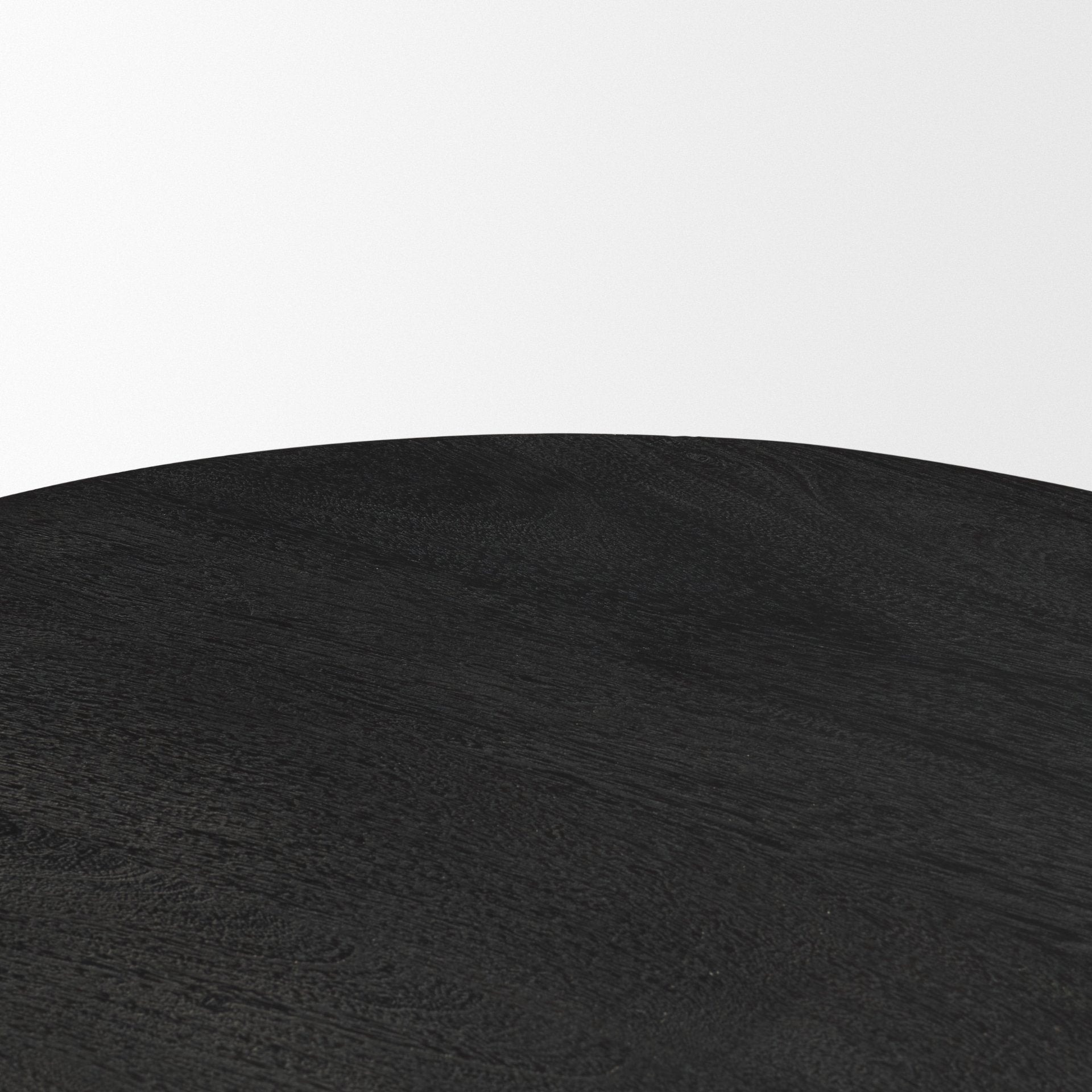 Sonel Matte Black Wood Pedestal Foyer Table - Central Designs