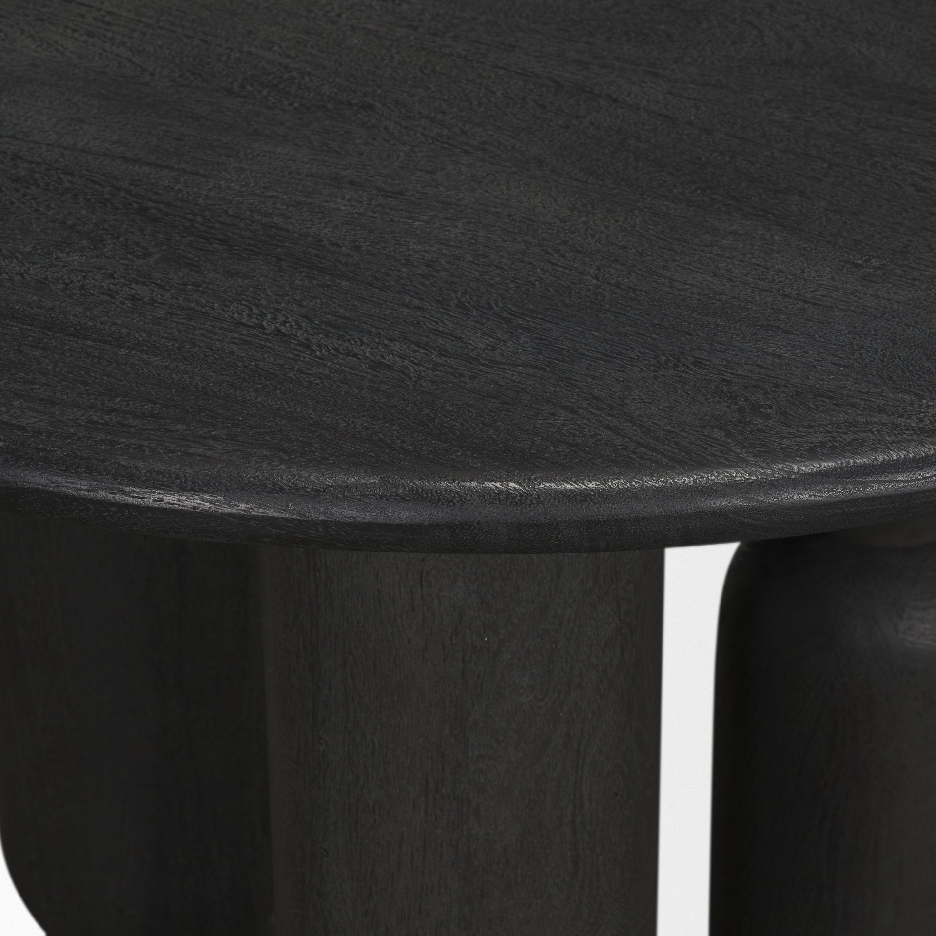 Sonel Matte Black Wood Pedestal Foyer Table - Central Designs