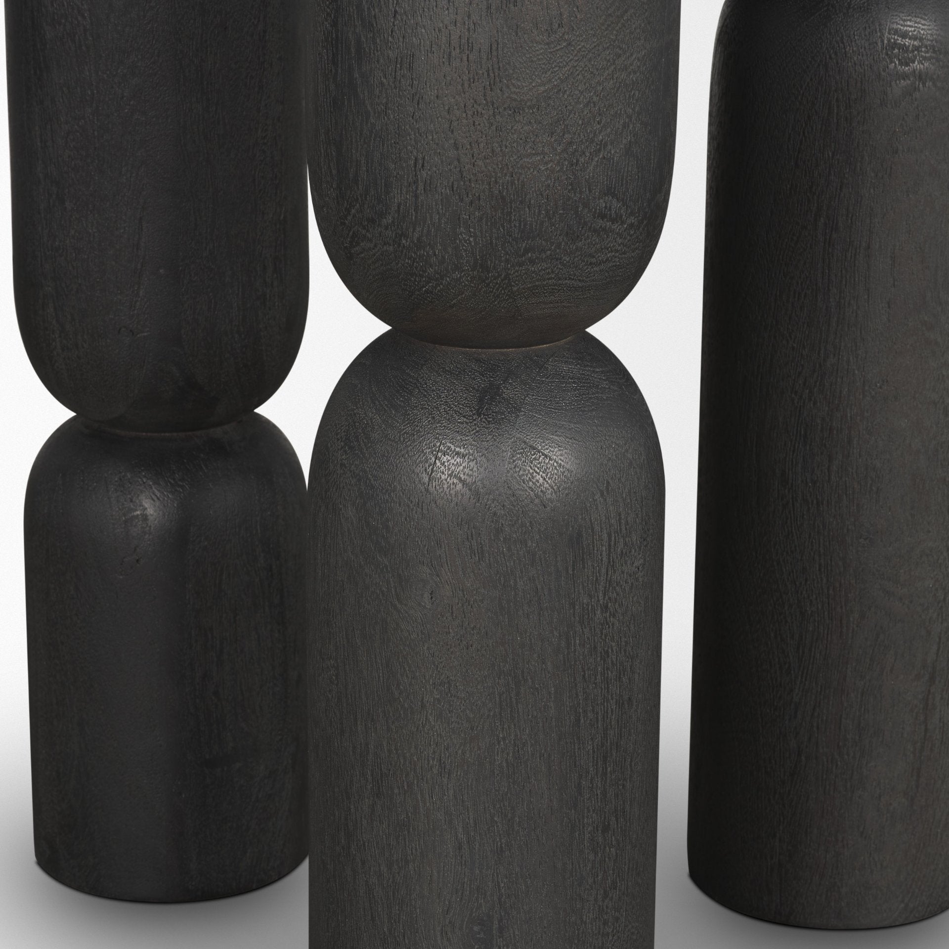 Sonel Matte Black Wood Pedestal Foyer Table - Central Designs