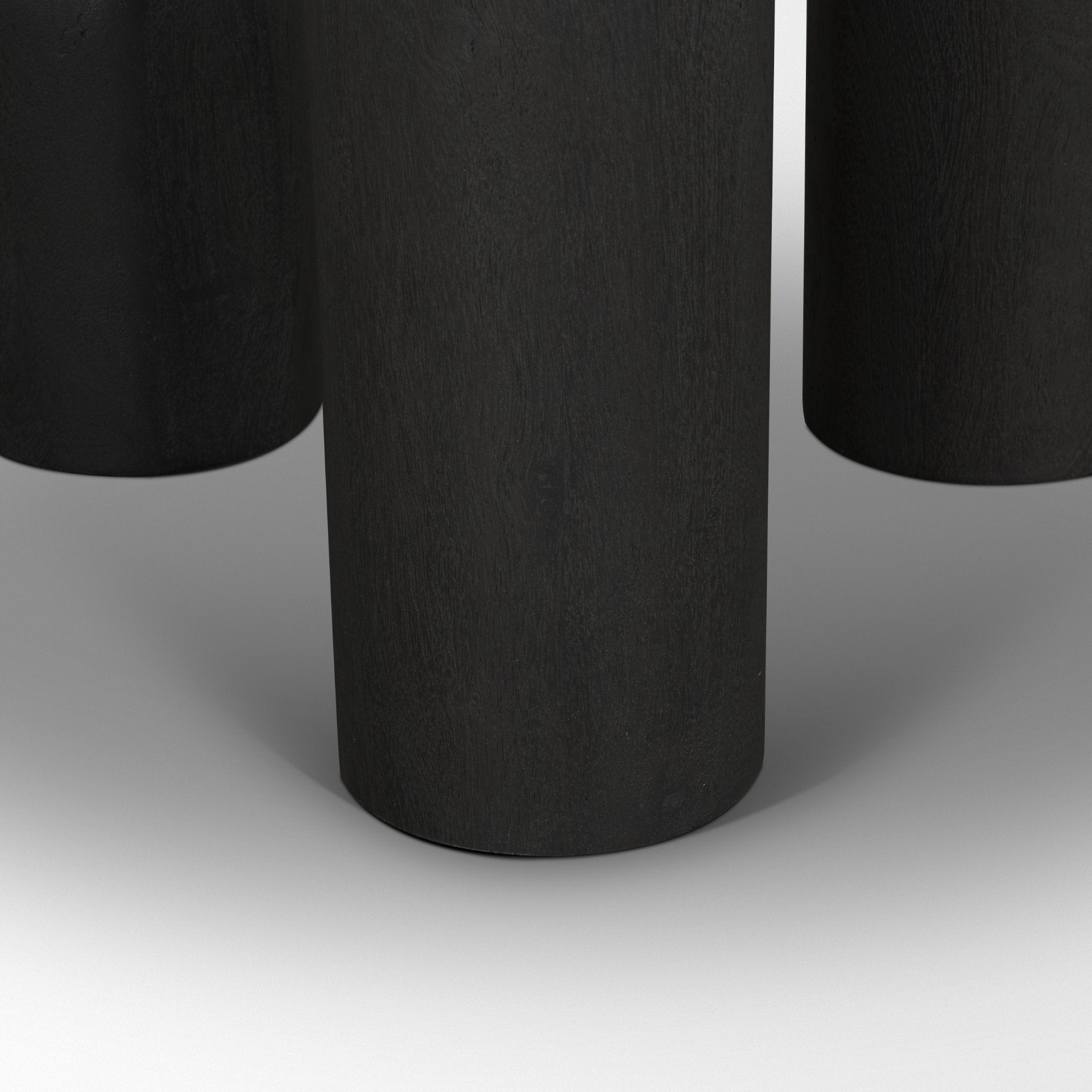 Sonel Matte Black Wood Pedestal Foyer Table - Central Designs