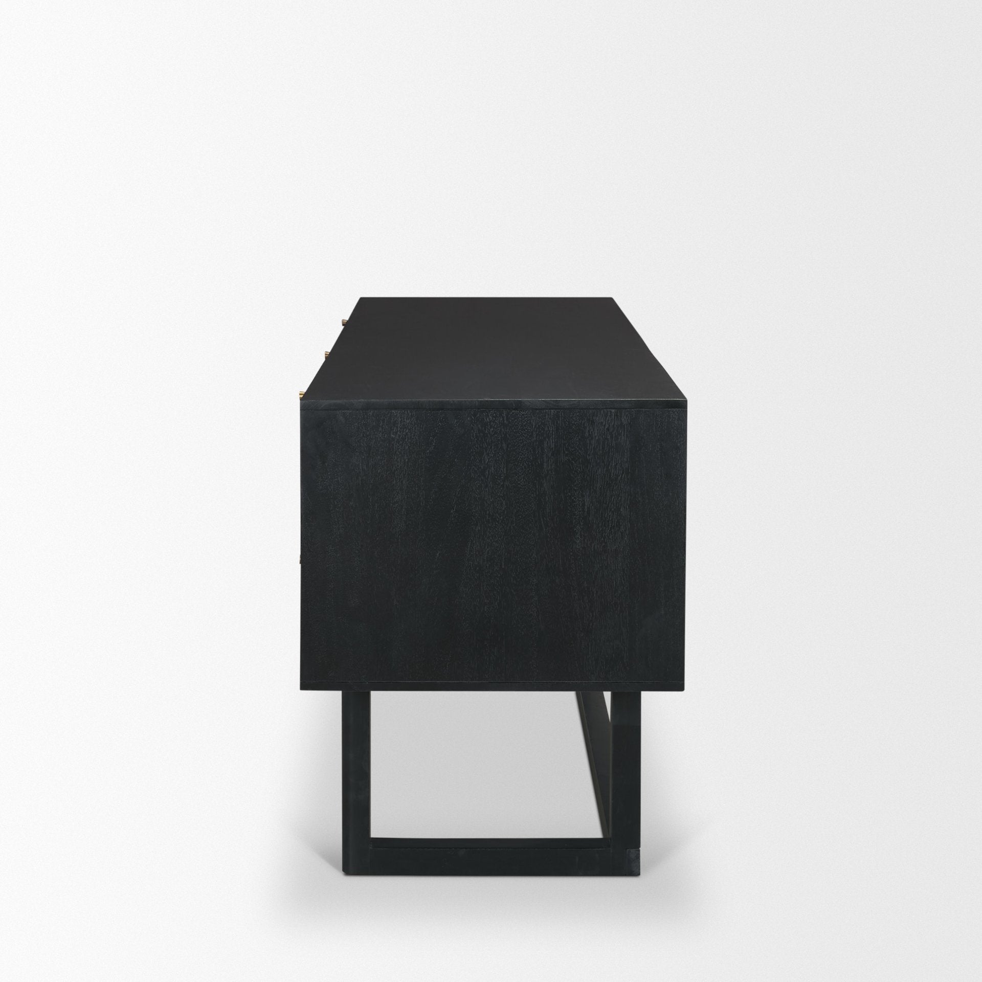 Grier  60" Black Solid Wood W/ Black Cane Office Desk