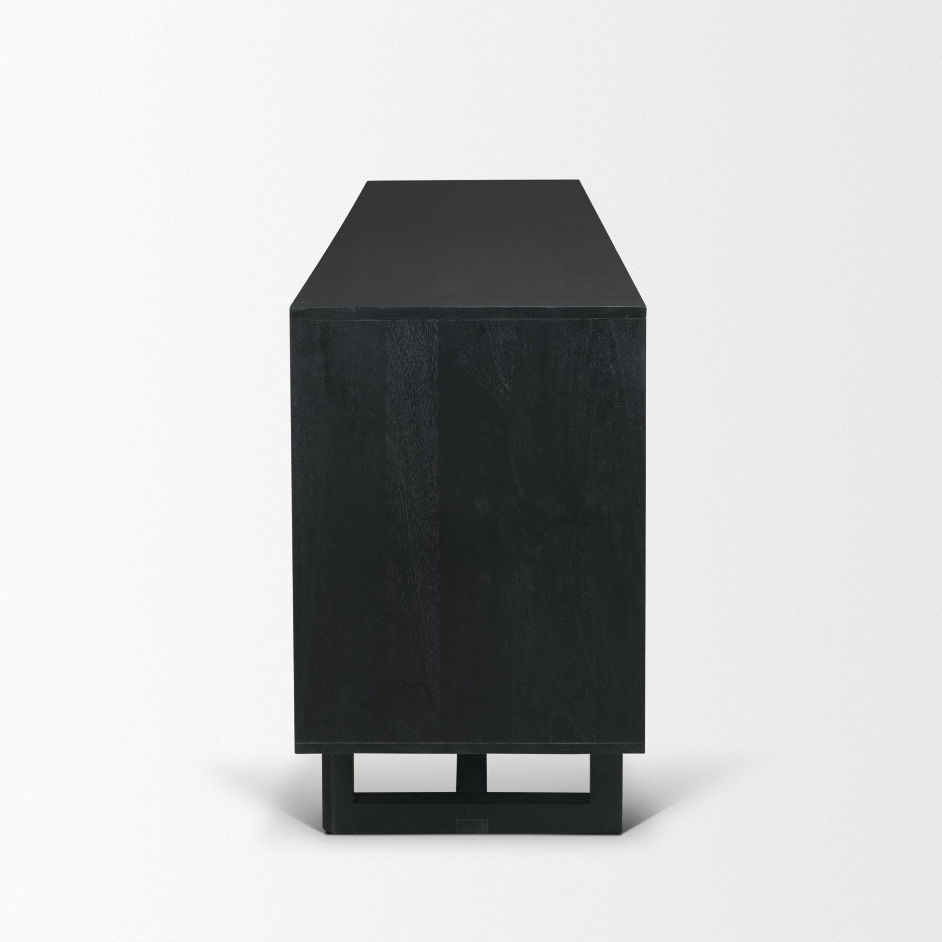 Grier 72" Black Wood W/ Black Cane Sideboard - Central Designs