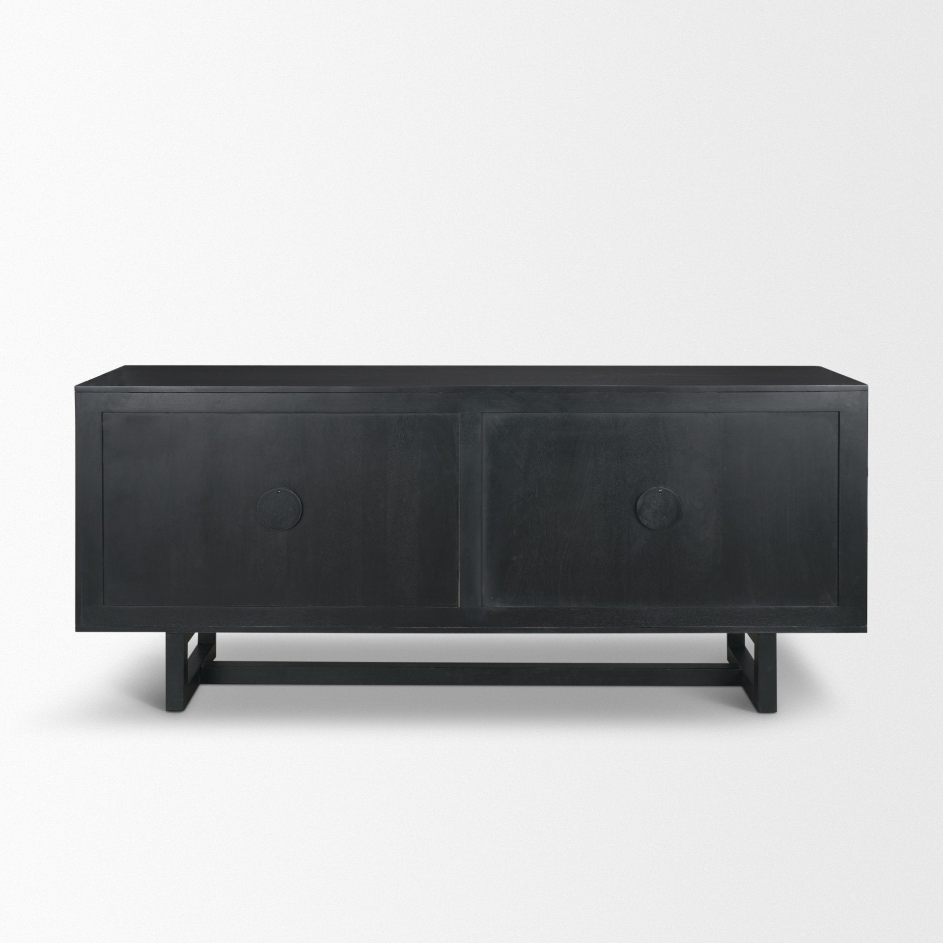 Grier 72" Black Wood W/ Black Cane Sideboard - Central Designs