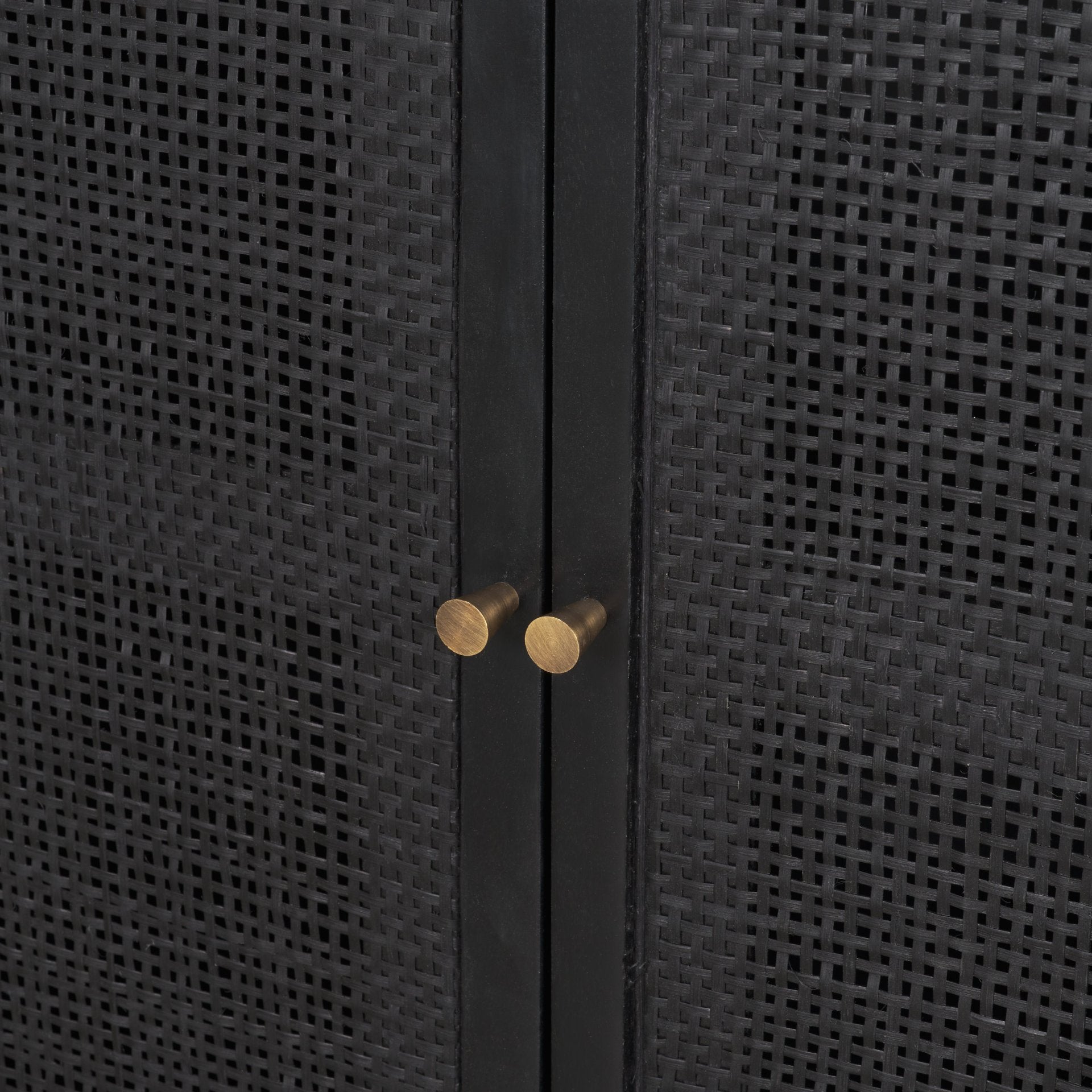 Grier 72" Black Wood W/ Black Cane Sideboard - Central Designs