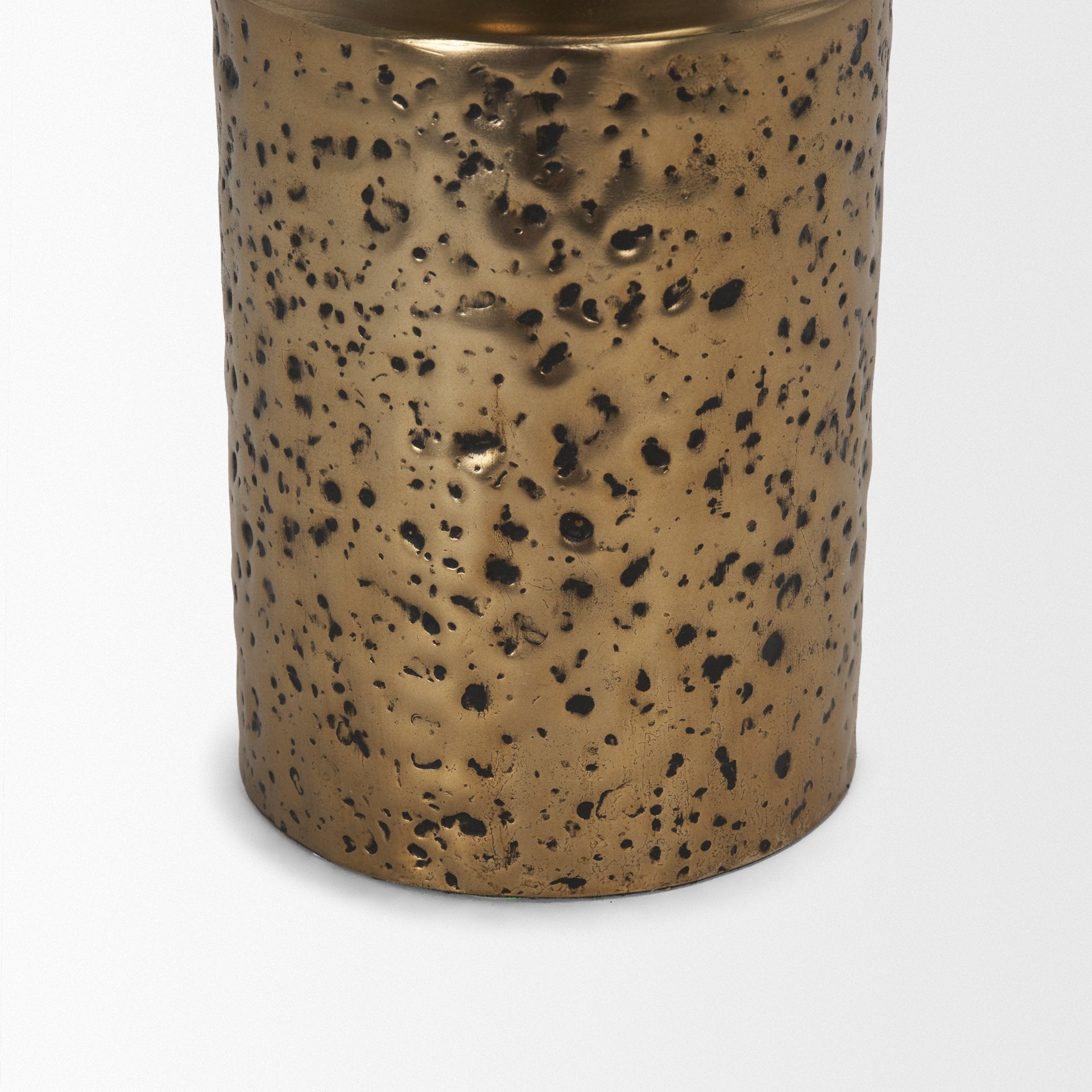 Akira Large Hammered Gold Metal Pillar Candle Holder - Central Designs