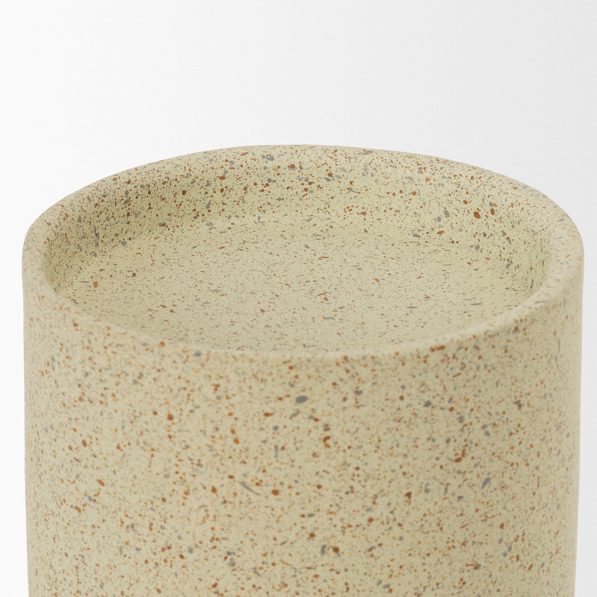 Akira Small Textured Beige Metal Pillar Candle Holder - Central Designs