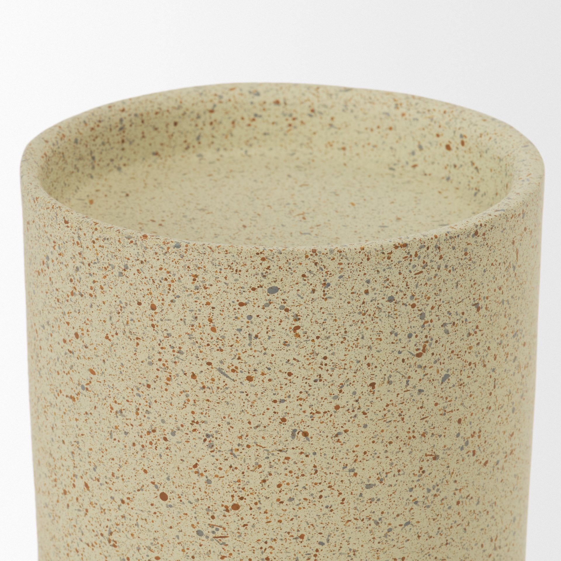 Akira Small Textured Beige Metal Pillar Candle Holder - Central Designs