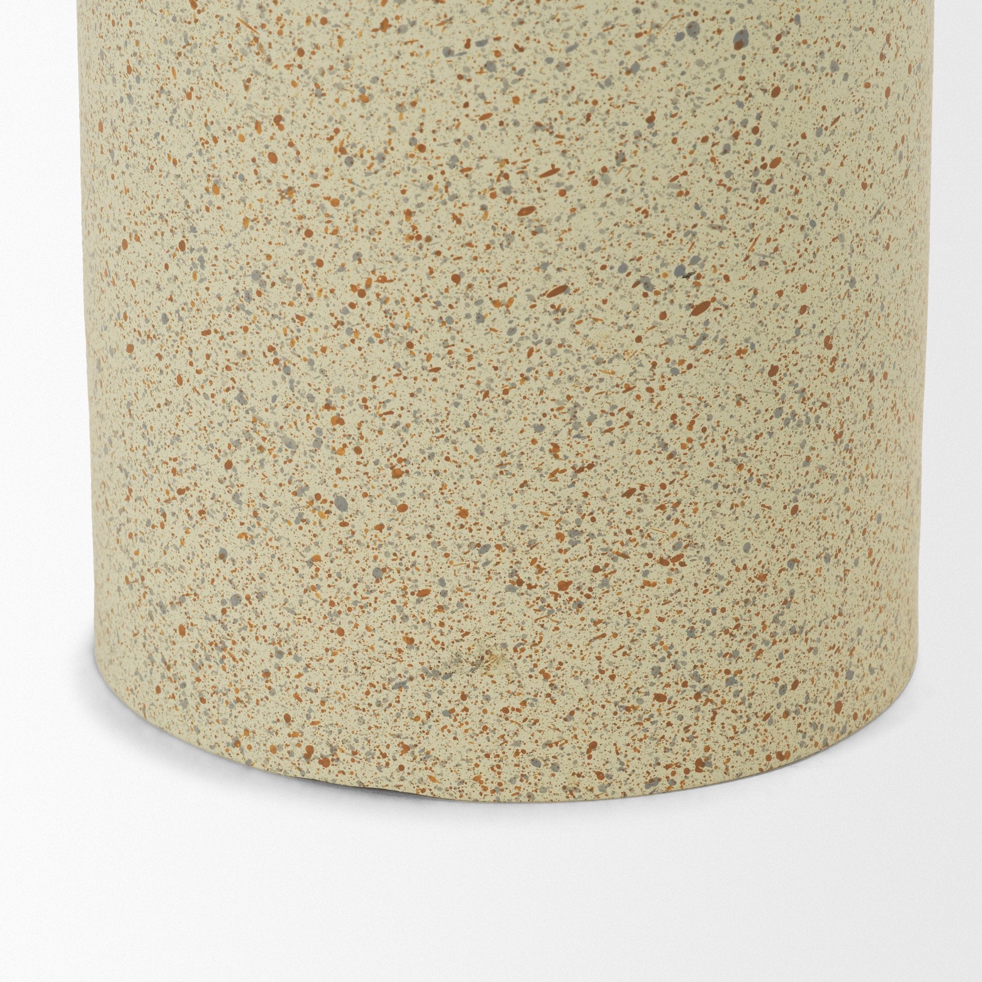 Akira Small Textured Beige Metal Pillar Candle Holder - Central Designs