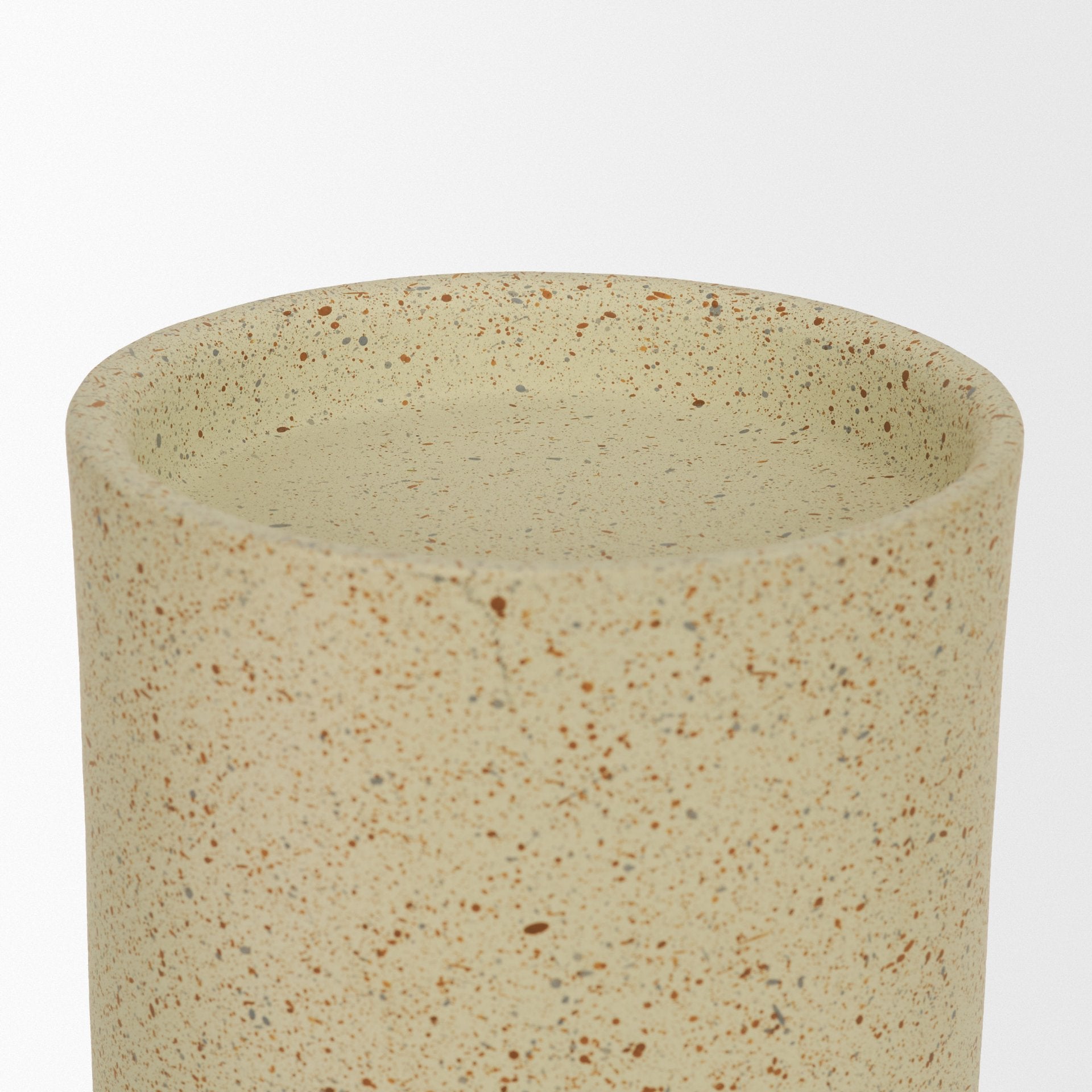 Akira Large Textured Beige Metal Pillar Candle Holder - Central Designs