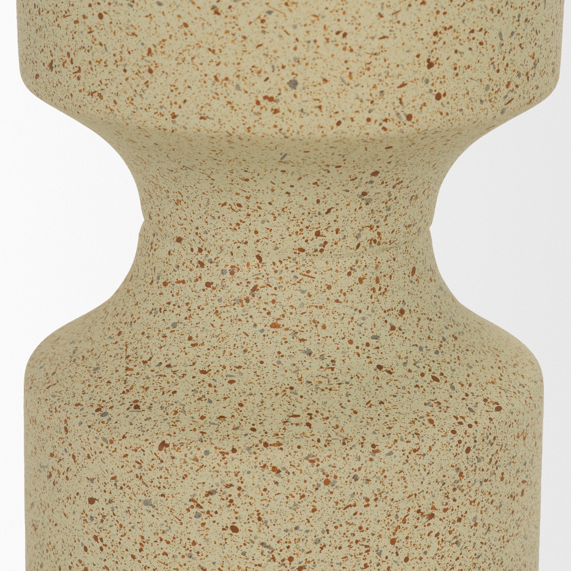 Akira Large Textured Beige Metal Pillar Candle Holder - Central Designs