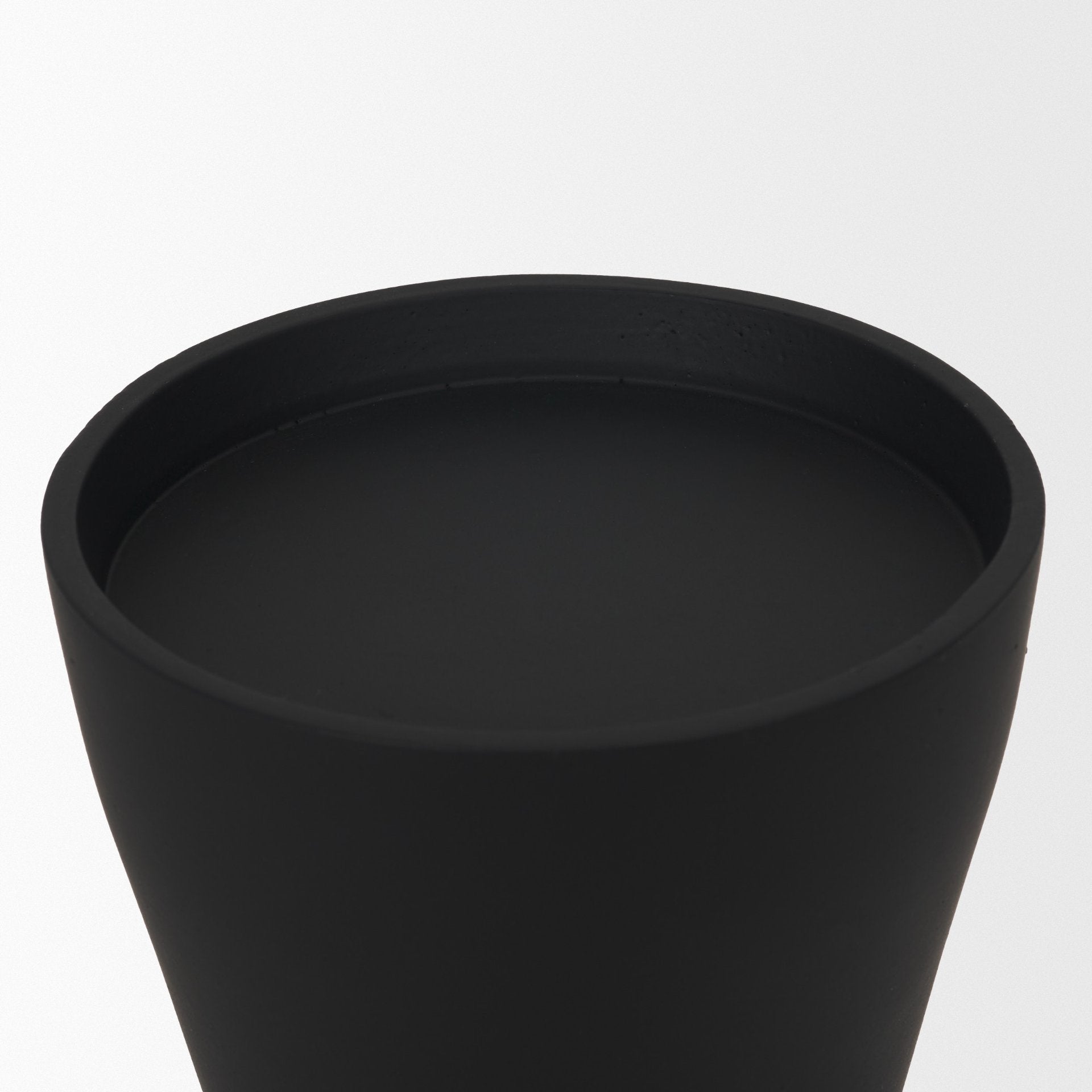 Odilia Large Smooth Matte Black Metal Geometric Pillar Candle Holder - Central Designs