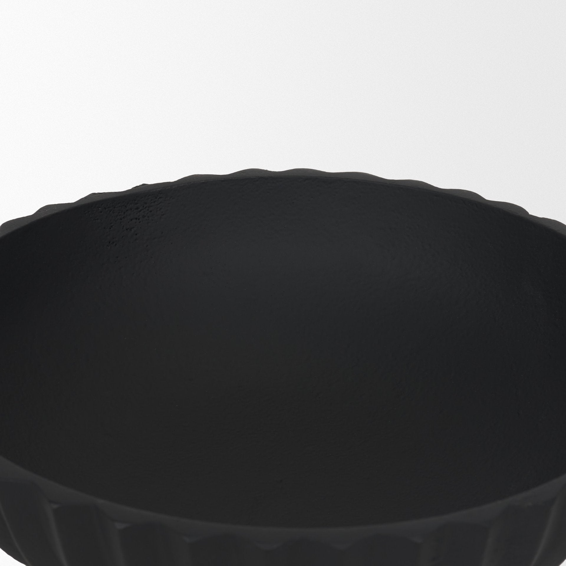 Ciaran Smooth Fluted Matte Black Metal Decorative Bowl - Central Designs