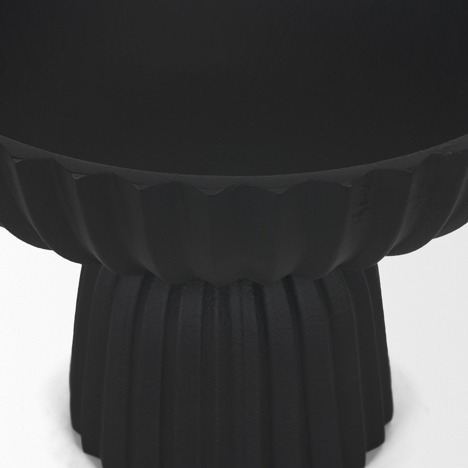 Ciaran Smooth Fluted Matte Black Metal Decorative Bowl - Central Designs