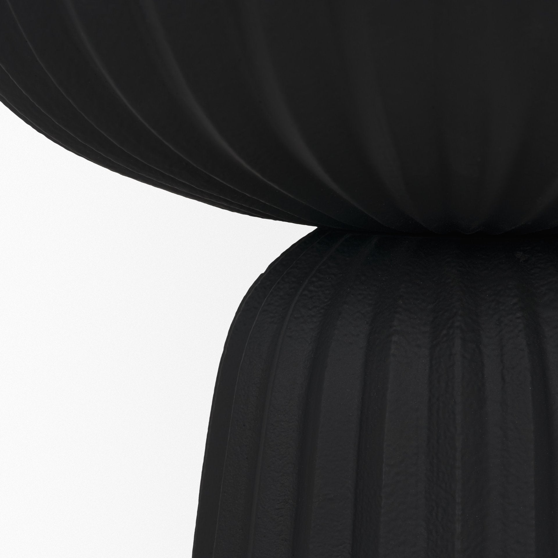Ciaran Smooth Fluted Matte Black Metal Decorative Bowl - Central Designs