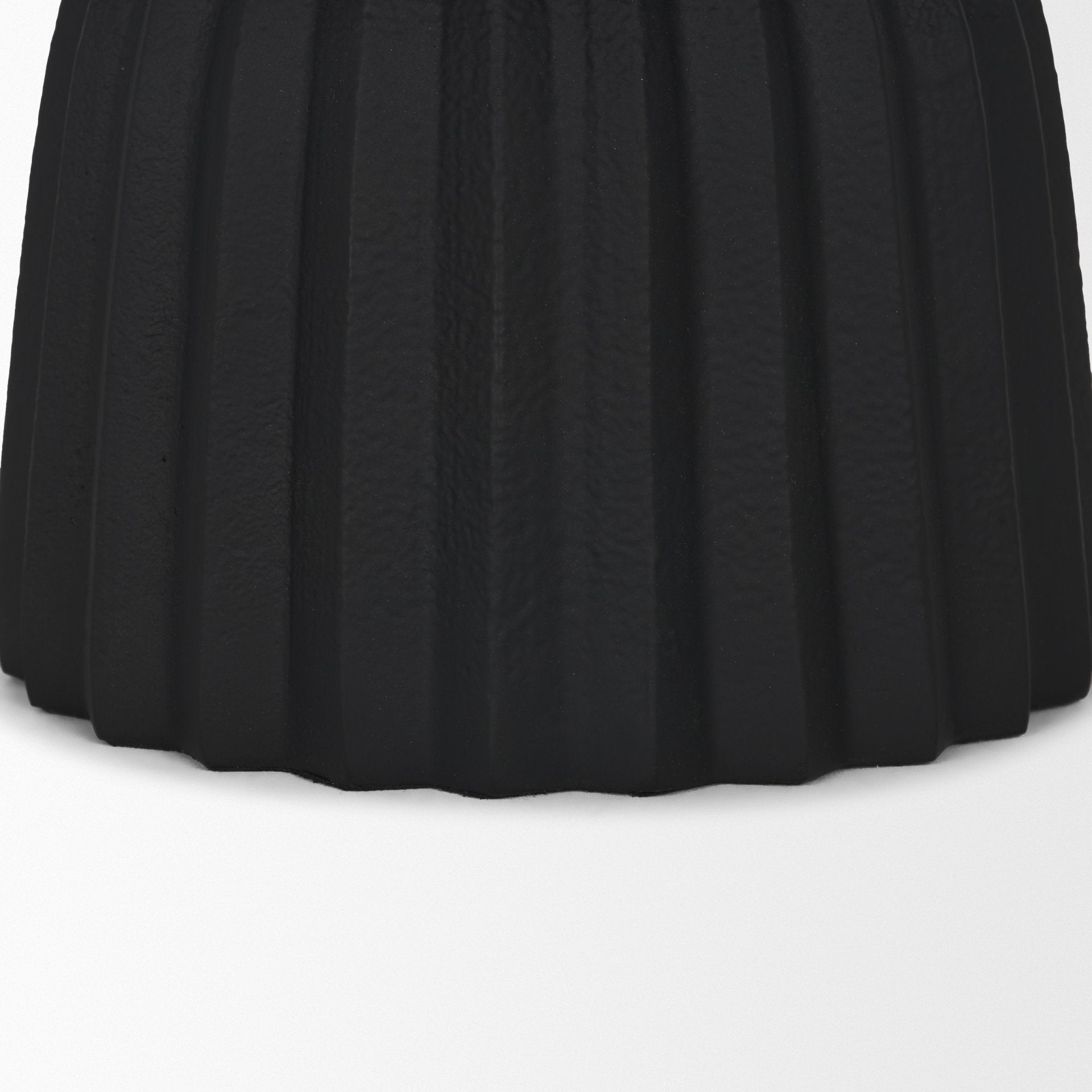 Ciaran Smooth Fluted Matte Black Metal Decorative Bowl - Central Designs