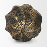 Imani Large Sculptural Textured Antiqued Gold Metal Decorative Orb Object - Central Designs