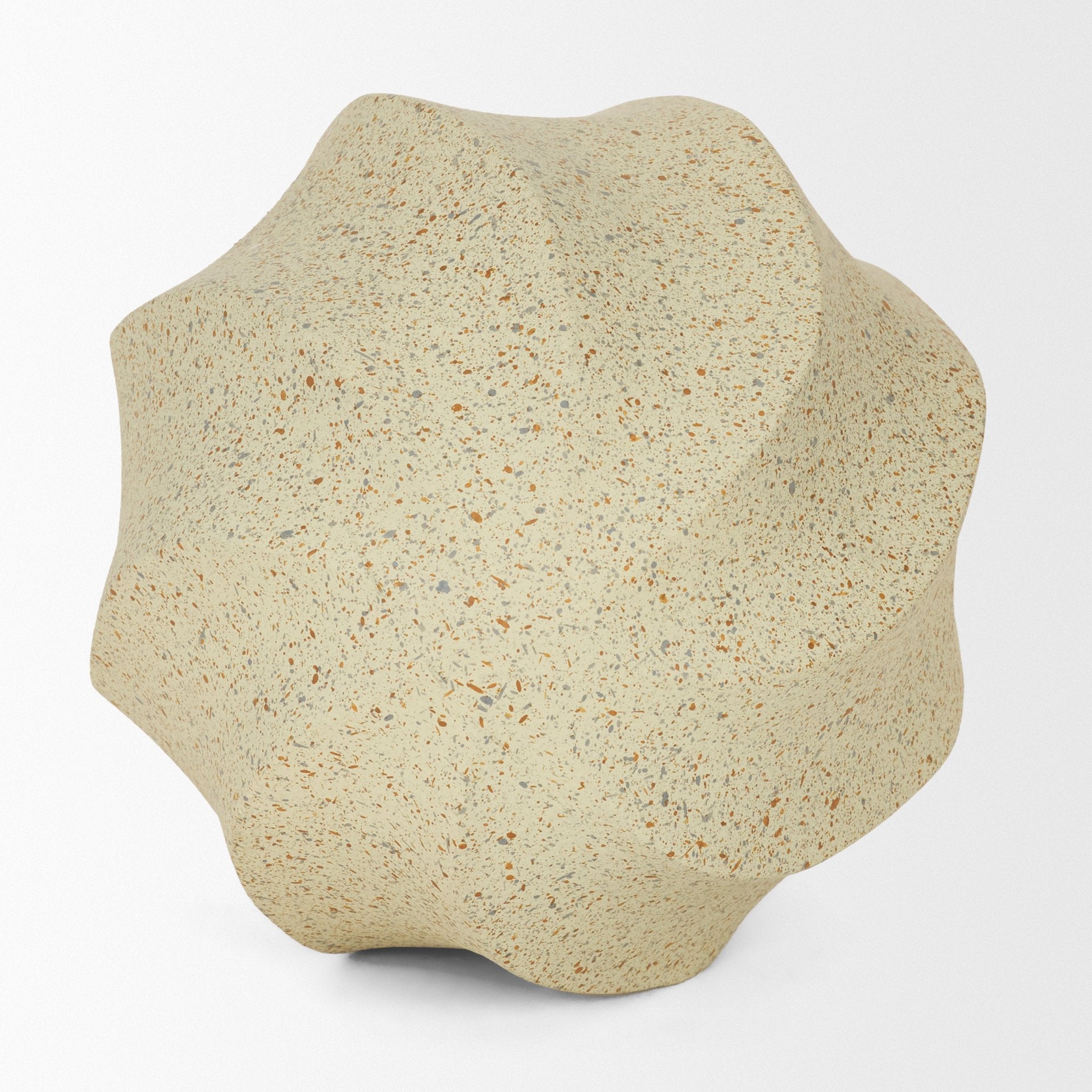 Imani Large Sculptural Textured Beige Metal Decorative Orb Object - Central Designs