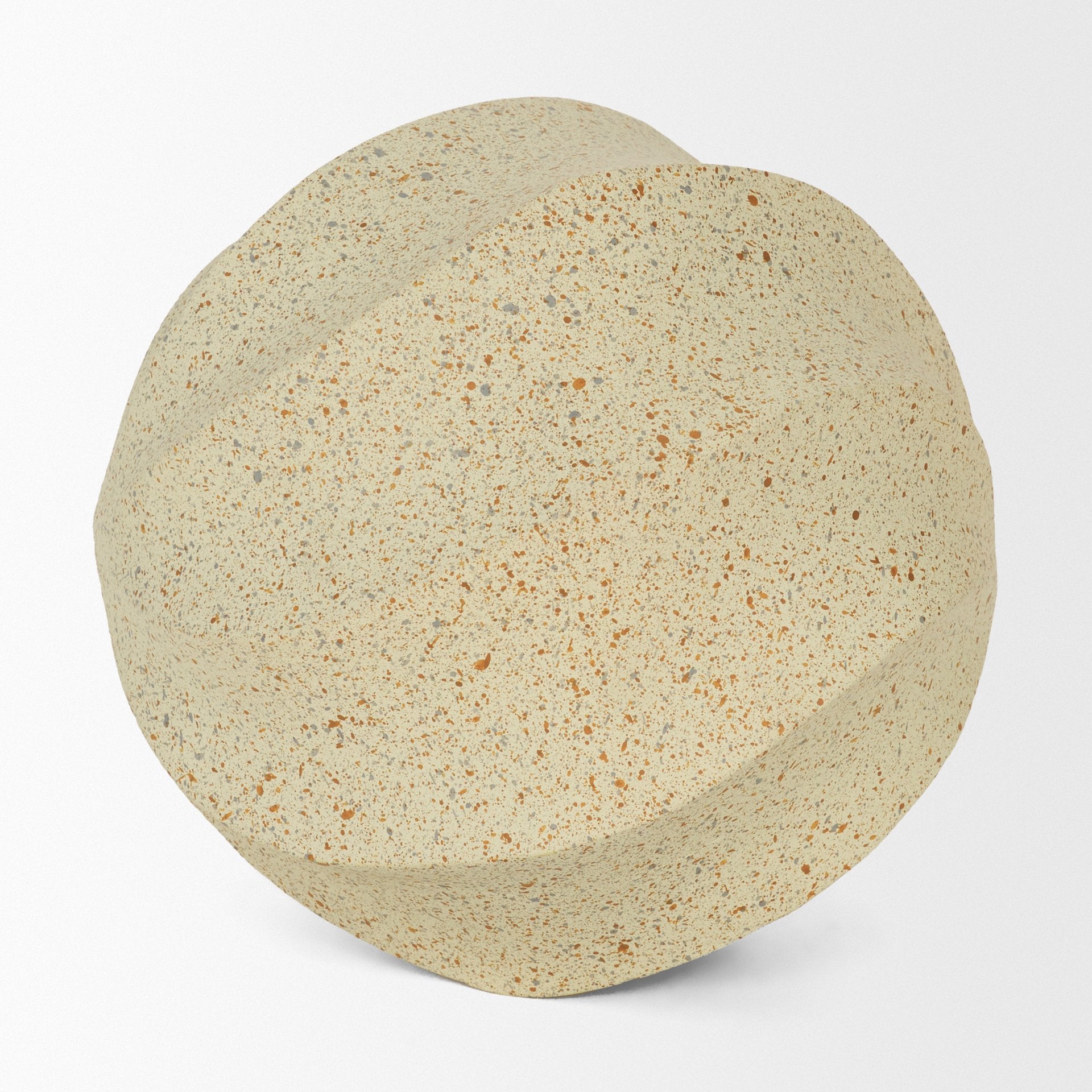 Imani Large Sculptural Textured Beige Metal Decorative Orb Object - Central Designs