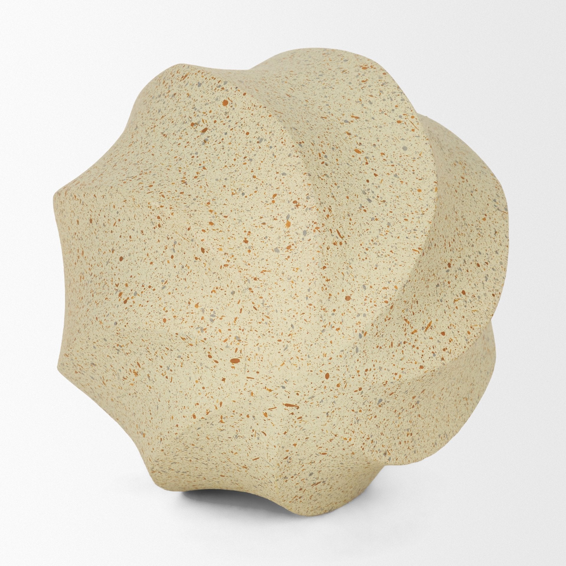 Imani Large Sculptural Textured Beige Metal Decorative Orb Object - Central Designs