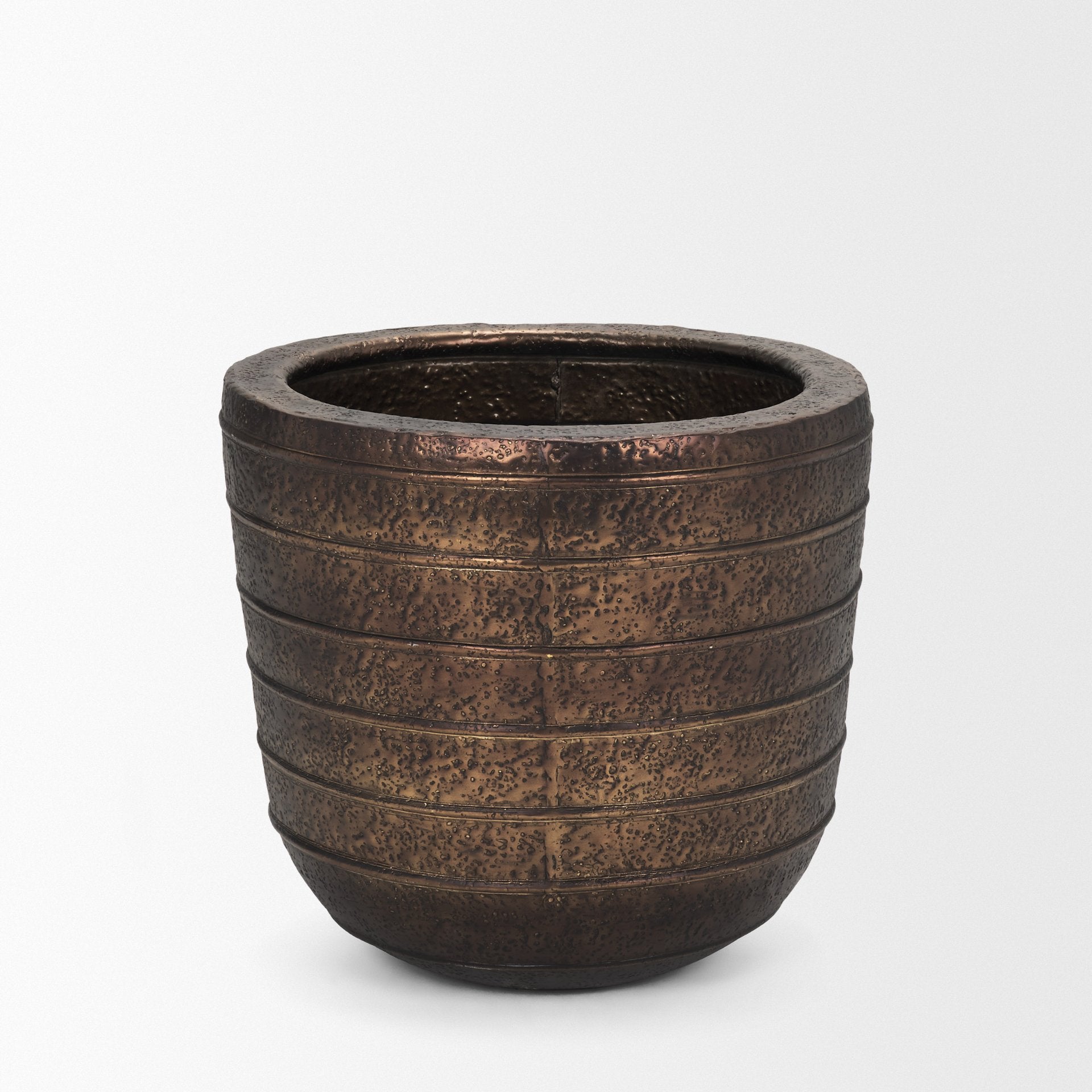 Aivana Large Antiqued Gold Metal Floor Vase - Central Designs