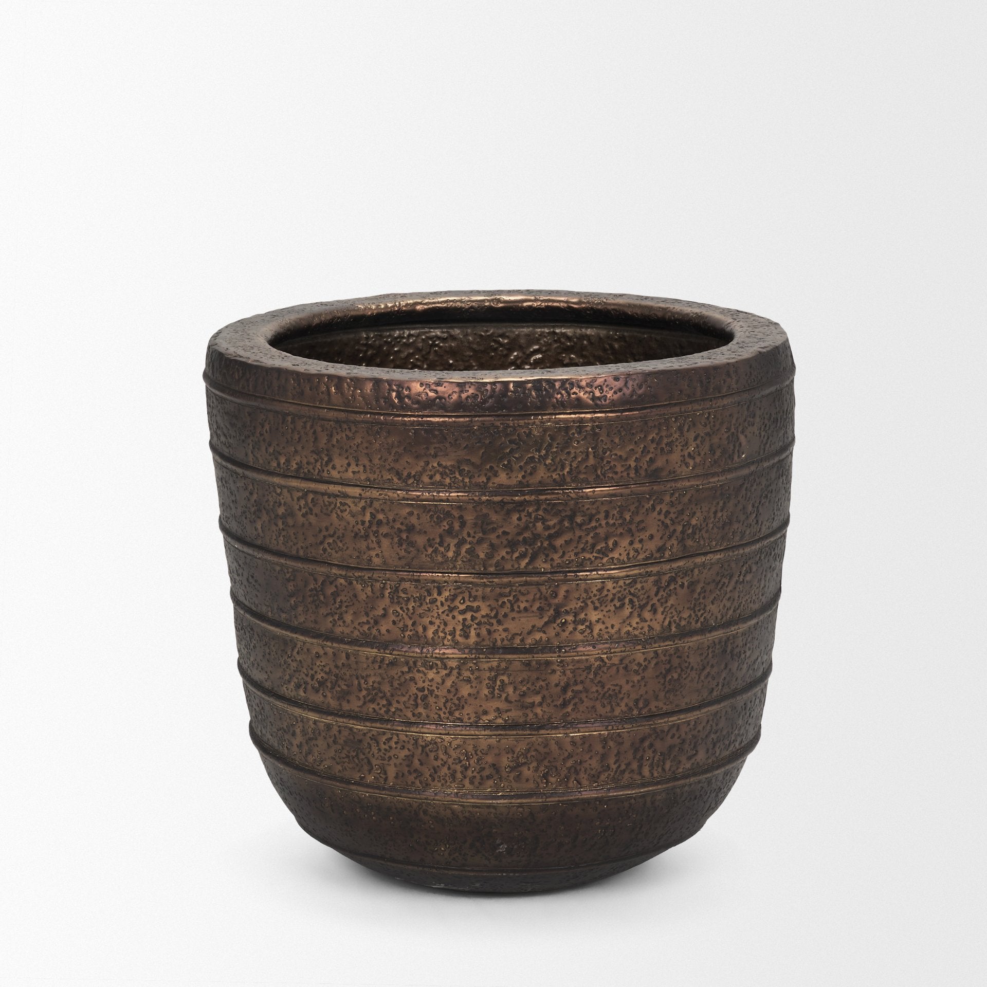 Aivana Large Antiqued Gold Metal Floor Vase - Central Designs