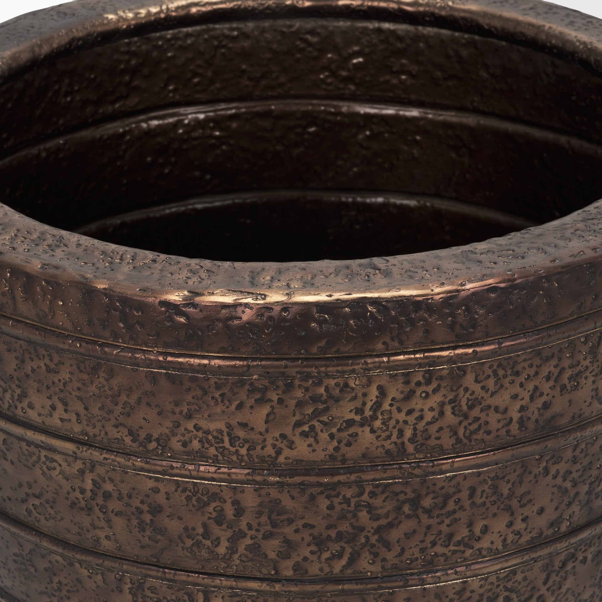 Aivana Large Antiqued Gold Metal Floor Vase - Central Designs