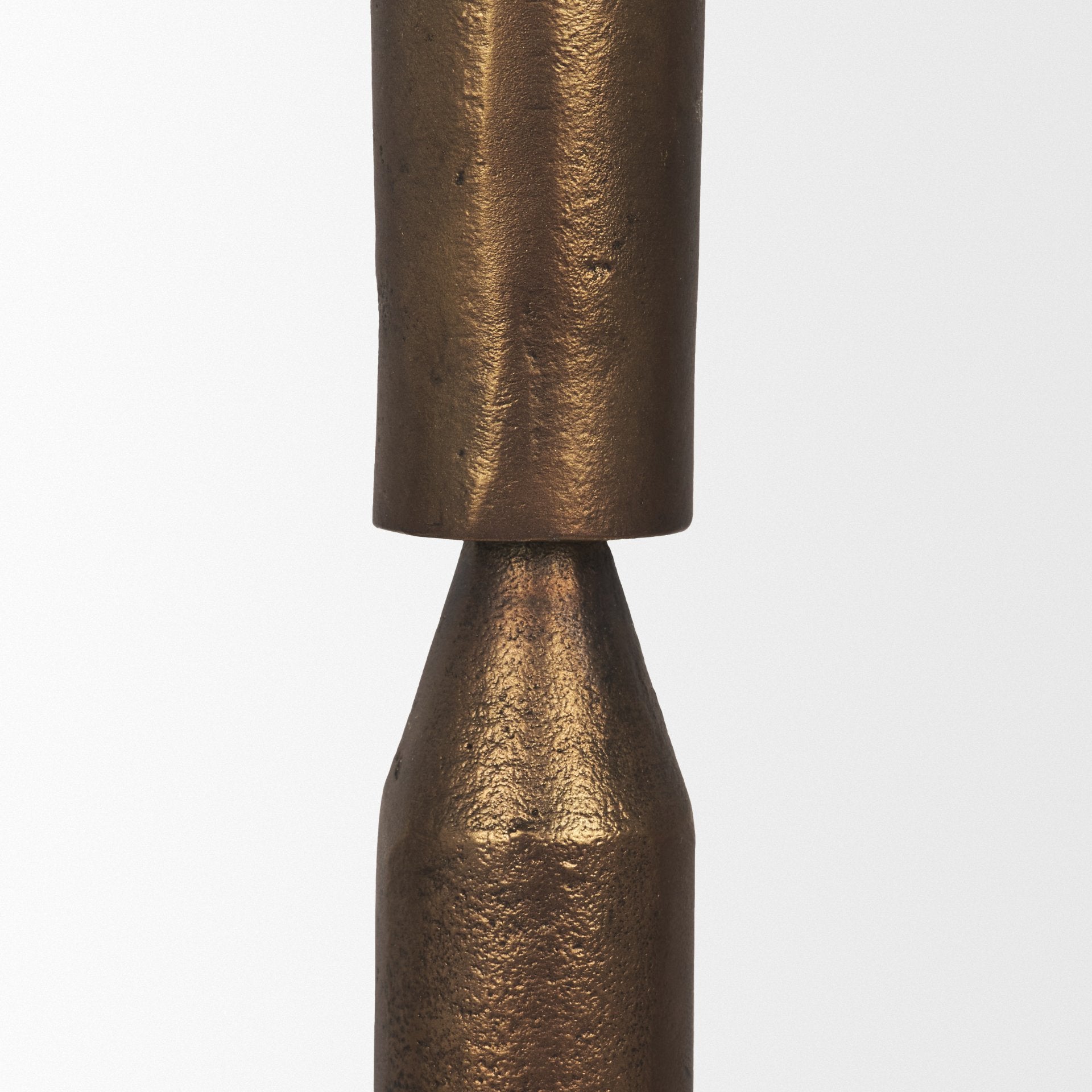 Declan Antiqued Brass Cast Metal Taper Candle Holder - Central Designs