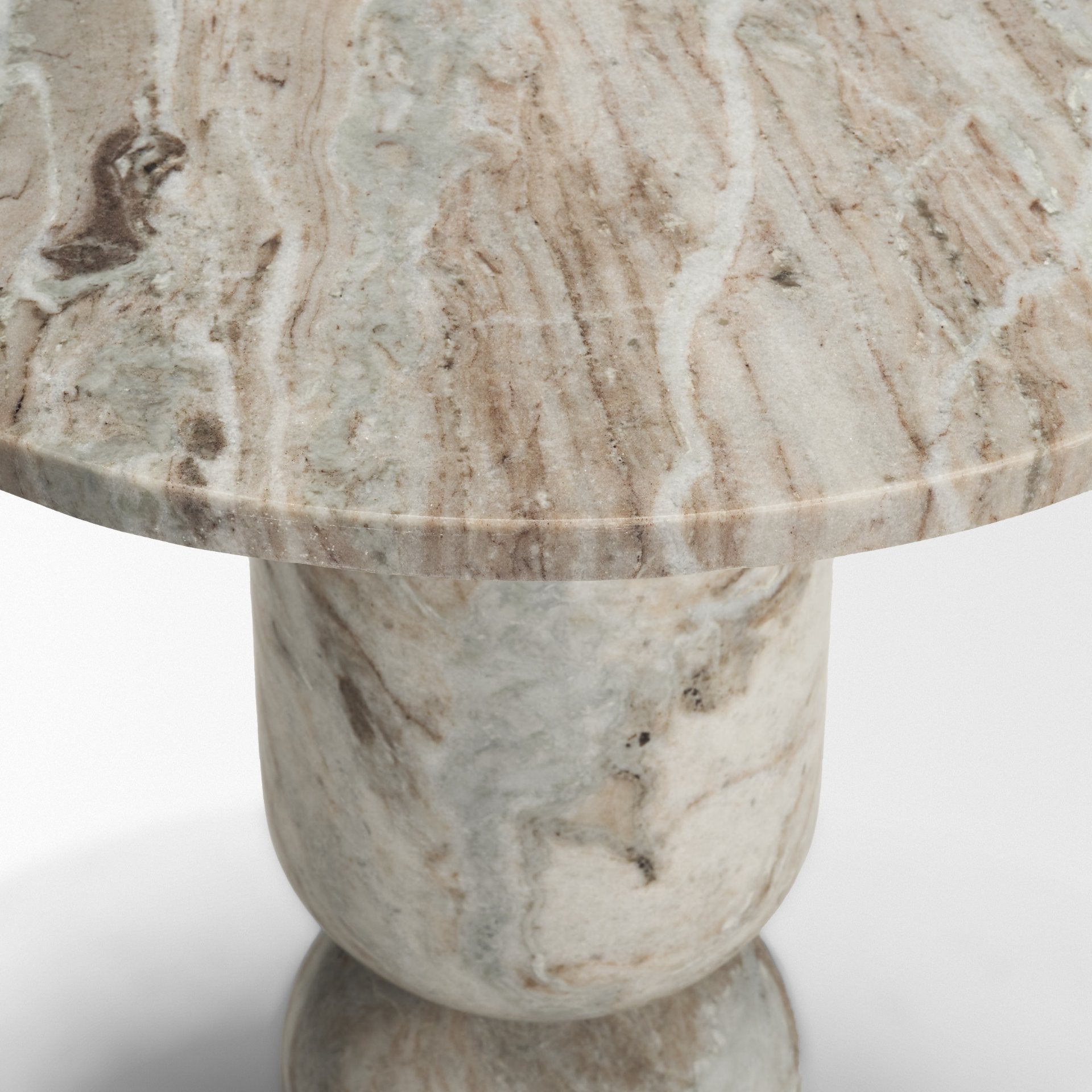 Nylah Solid Pink Marble Round Accent Table - Central Designs