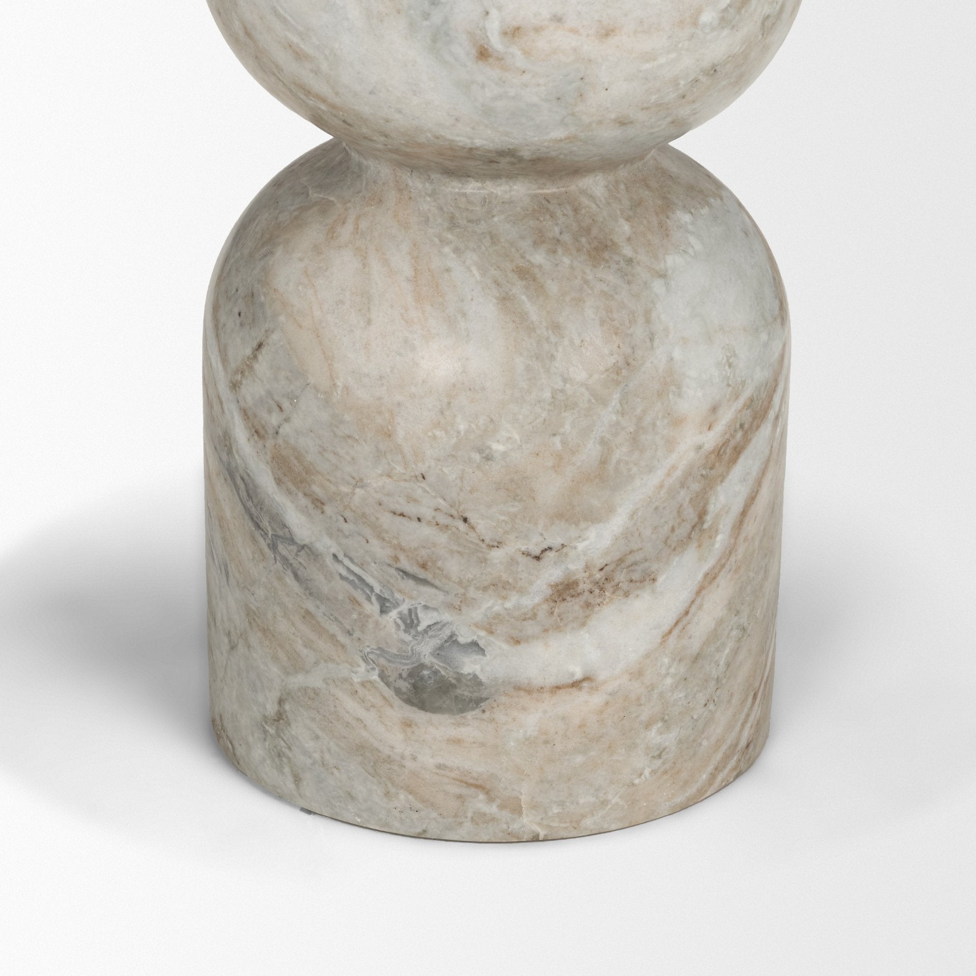 Nylah Solid Pink Marble Round Accent Table - Central Designs
