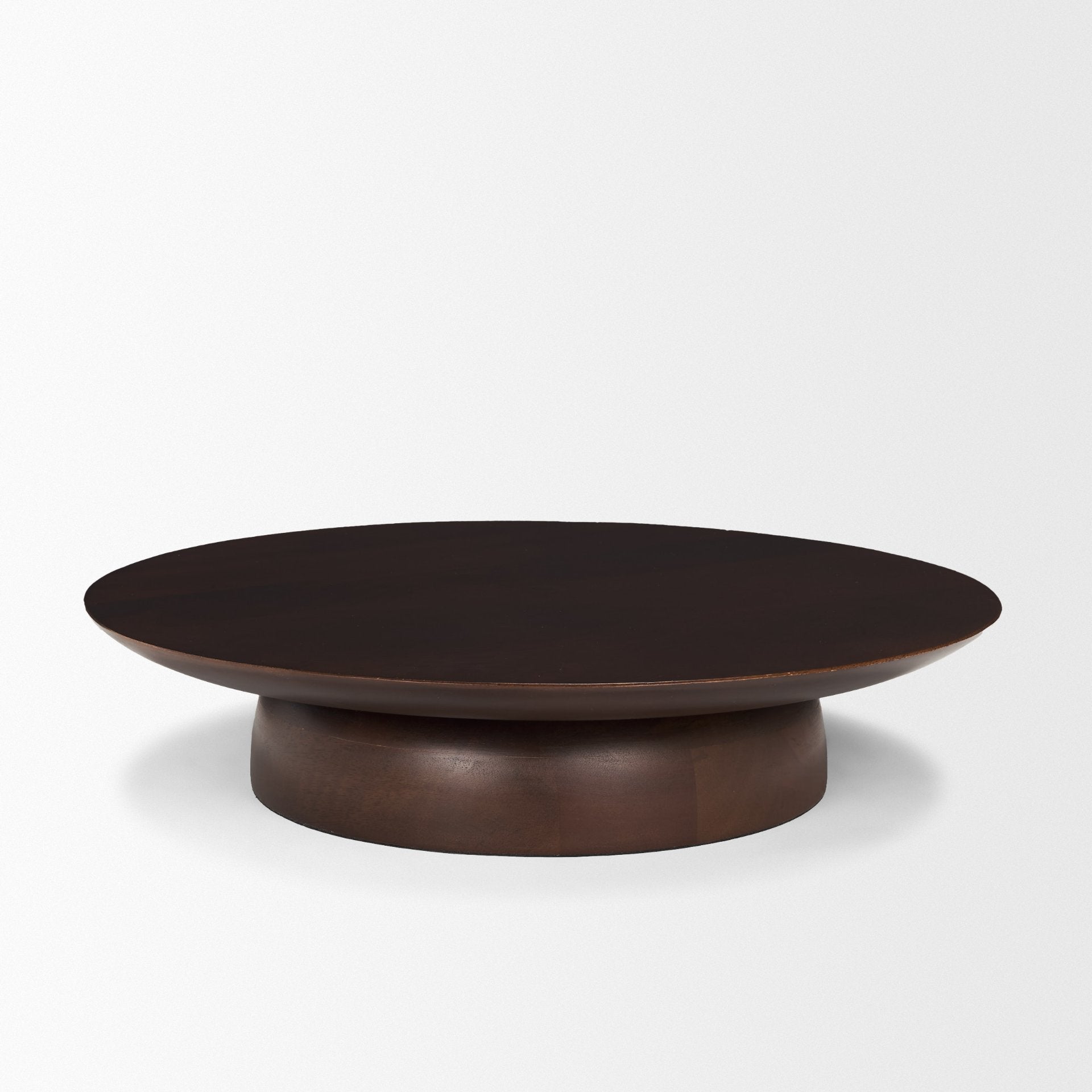 Sadira Large Mid - Dark Brown Solid Wood Round Riser - Central Designs