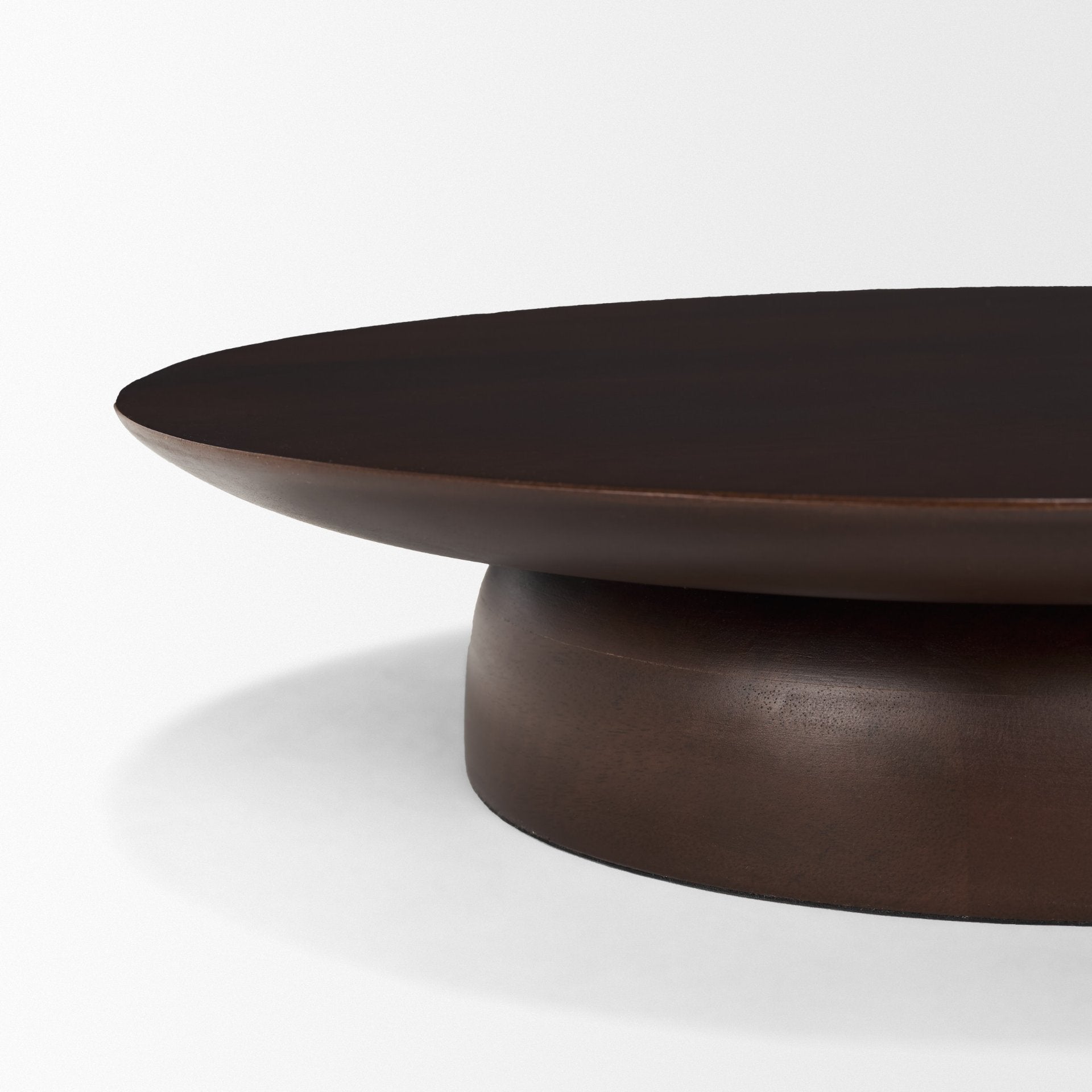 Large Round Handle Riser Sadira Large Mid-Dark Brown Solid Wood Round Riser – Central Designs