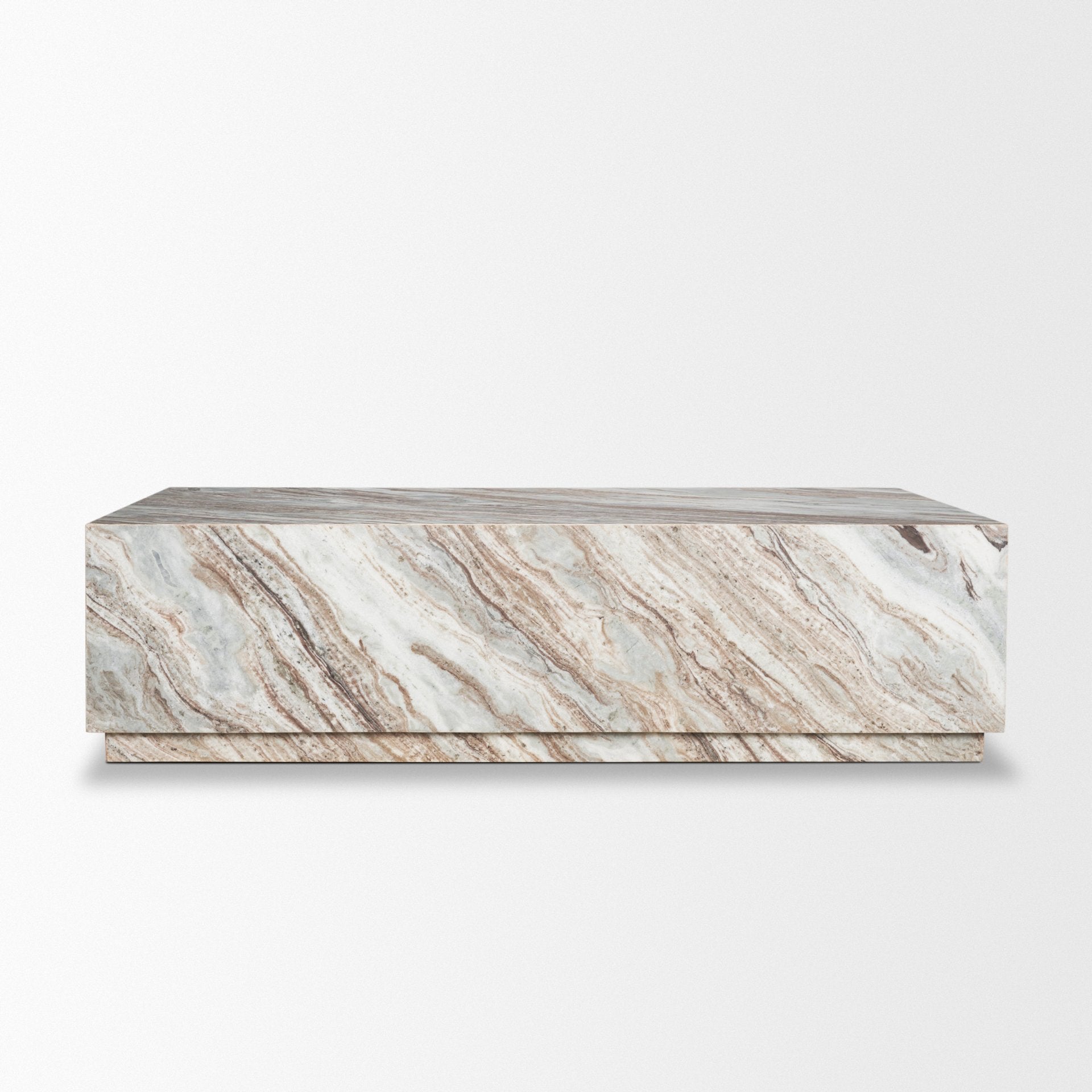 Matteo Solid Pink Marble Rectangular Coffee Table - Central Designs