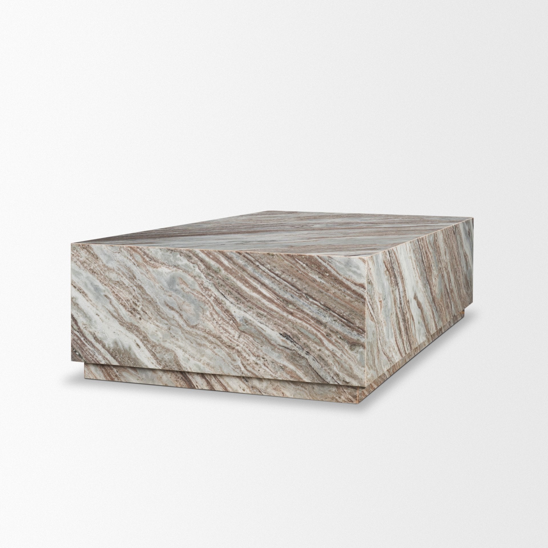 Matteo Solid Pink Marble Rectangular Coffee Table - Central Designs