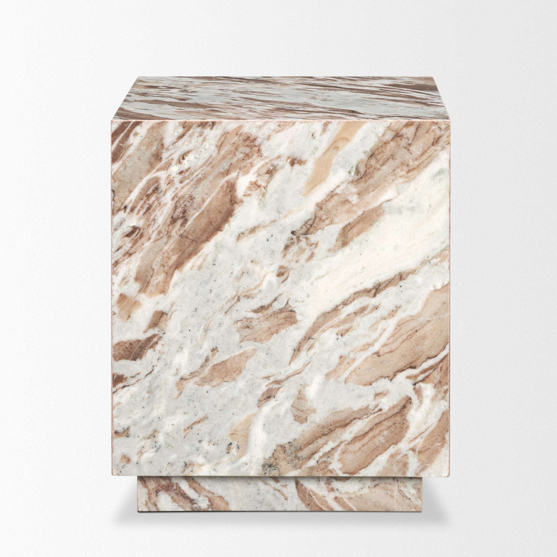 Matteo Solid Pink Marble Square Side Table - Central Designs