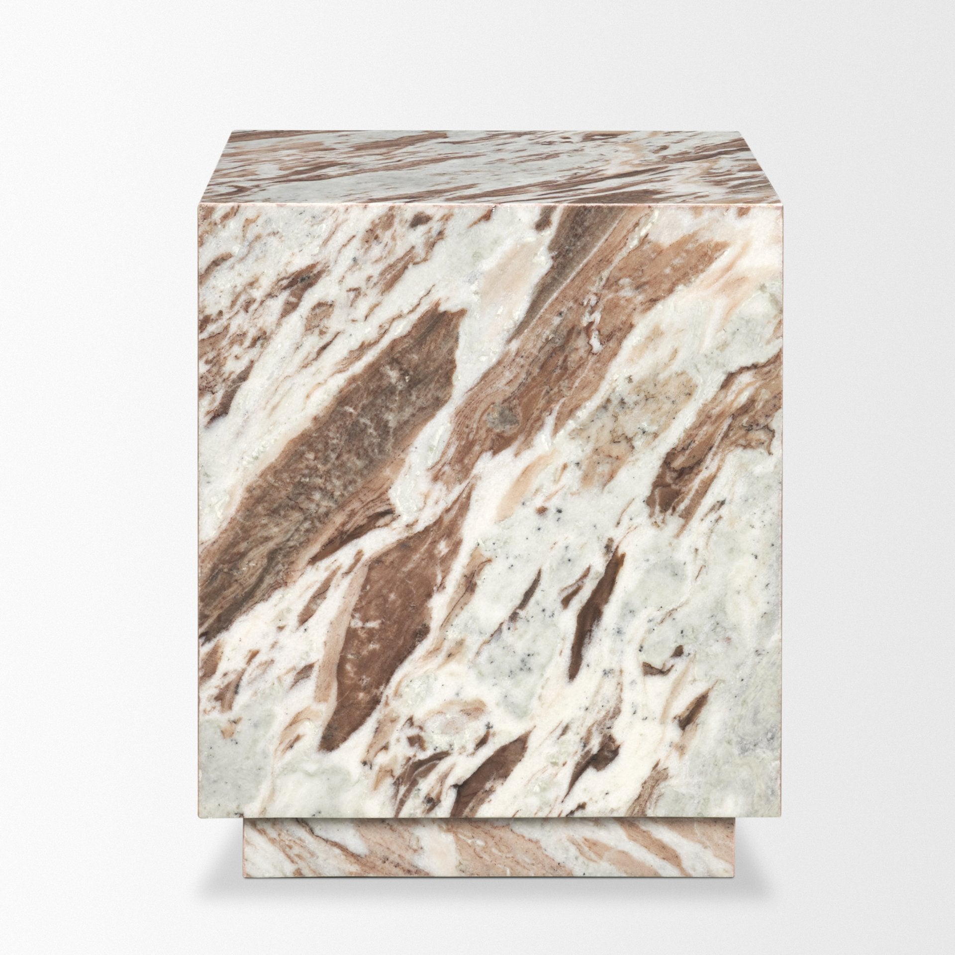 Matteo Solid Pink Marble Square Side Table - Central Designs