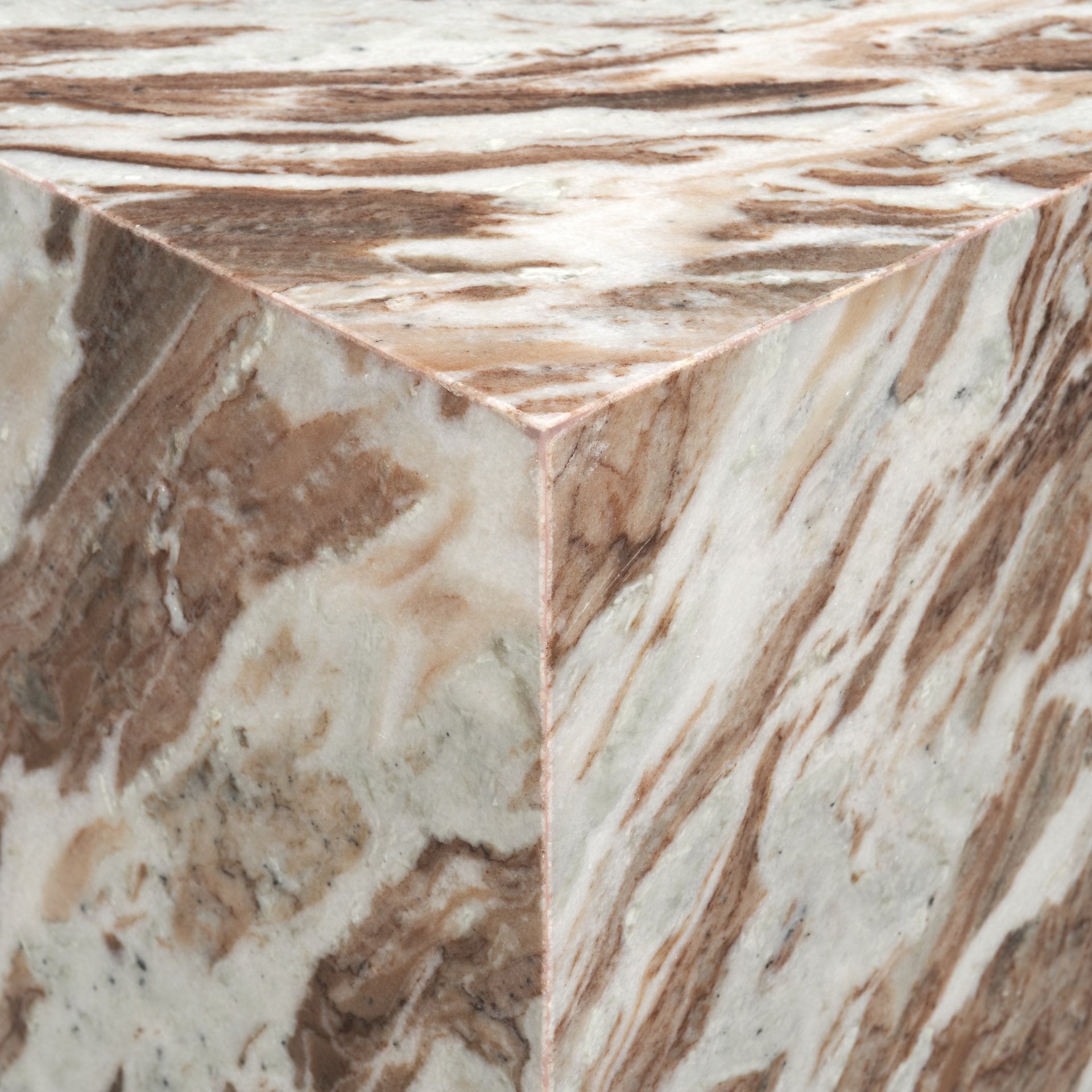 Matteo Solid Pink Marble Square Side Table - Central Designs