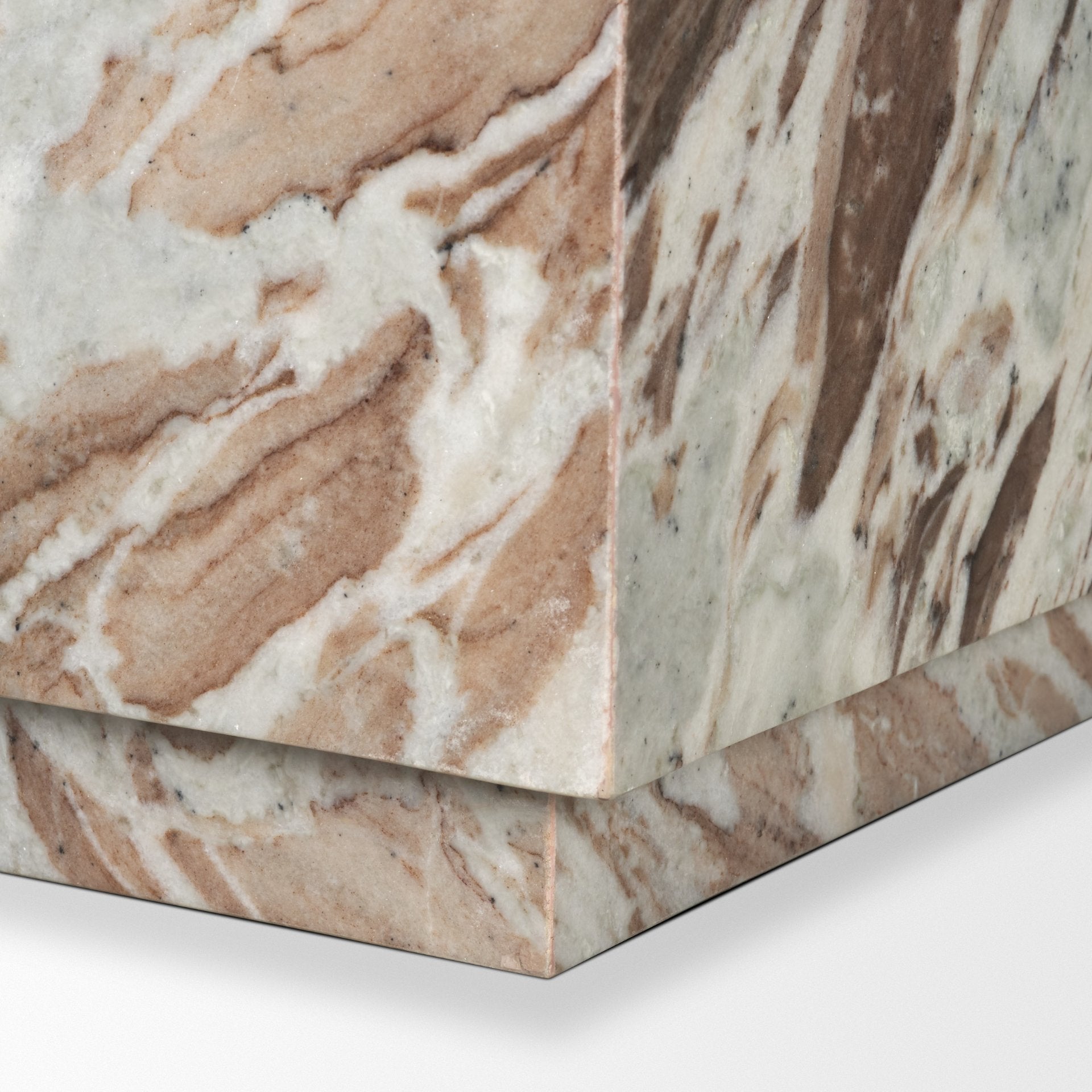 Matteo Solid Pink Marble Square Side Table - Central Designs